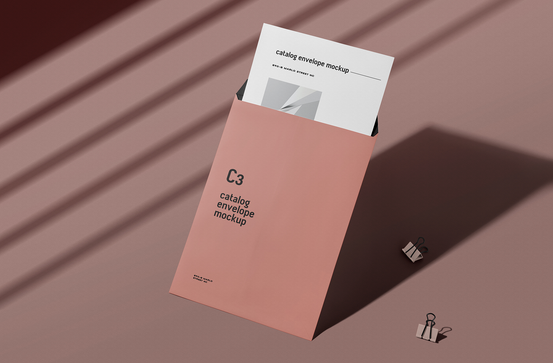 Elegant C3 Catalog Envelope Mockup with Realistic Light