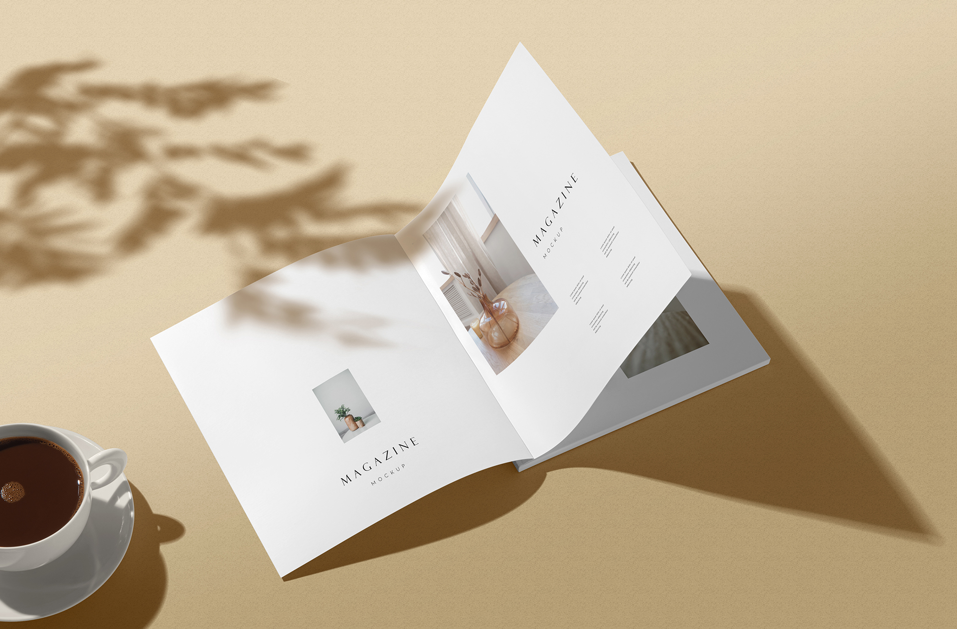 Premium Square Magazine Mockup with Realistic Pages