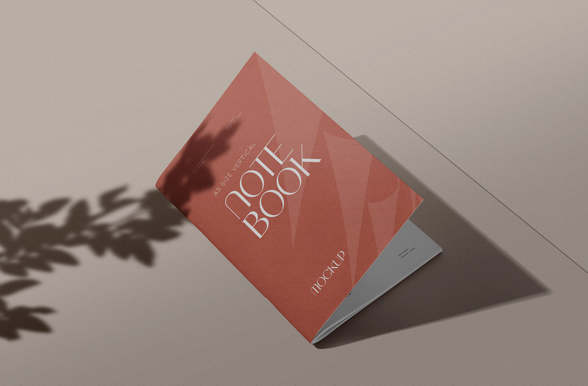 Premium A5 Notebook Mockup with Realistic Pages