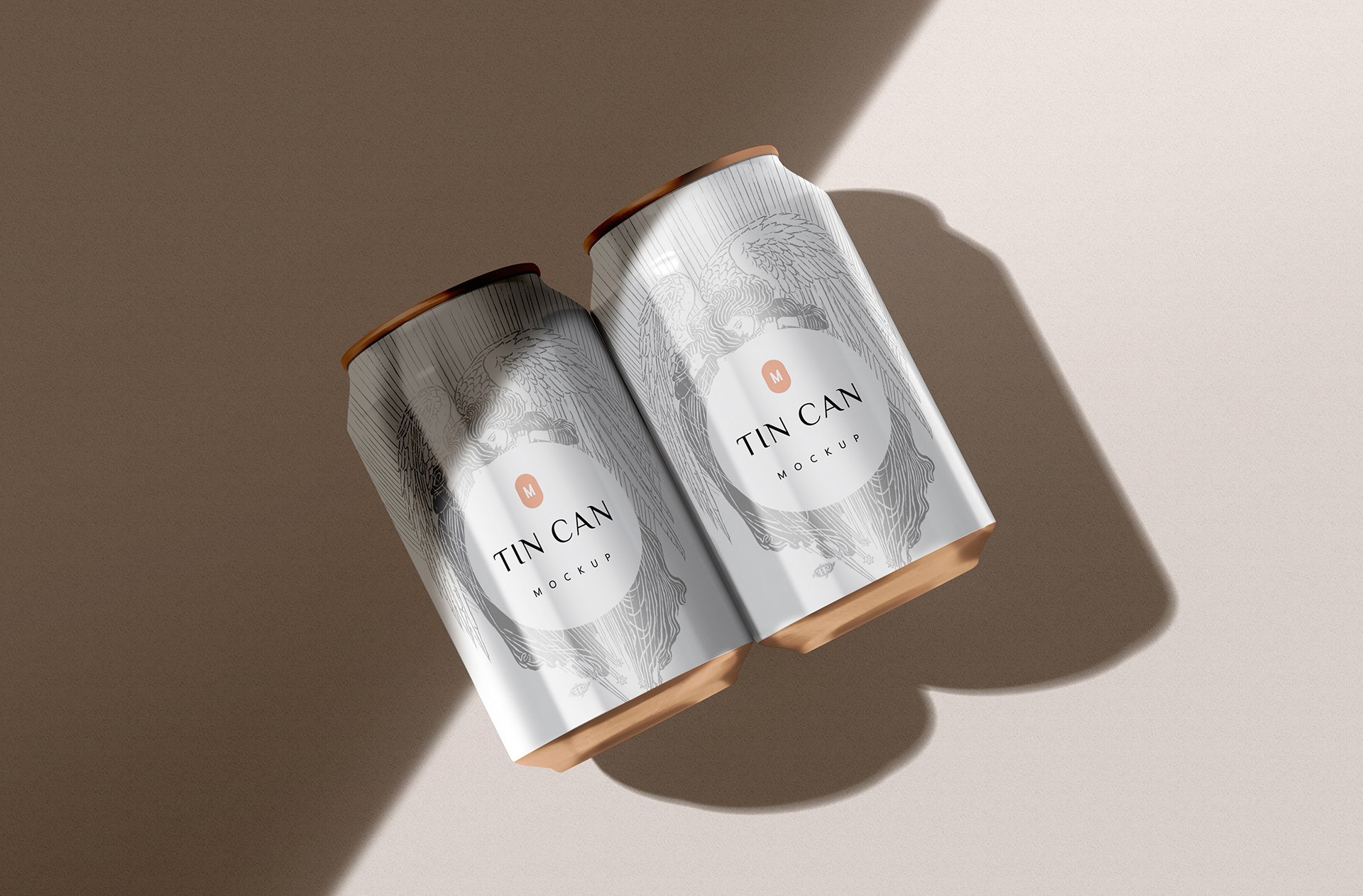 High-Resolution Twin Tin Can Mockup for Branding