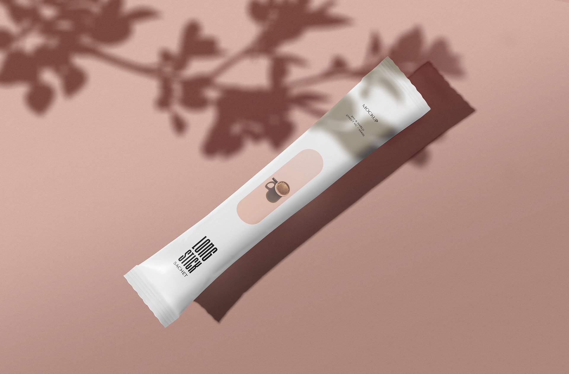Minimalist Sachet Packaging Mockup with Elegant Shadows