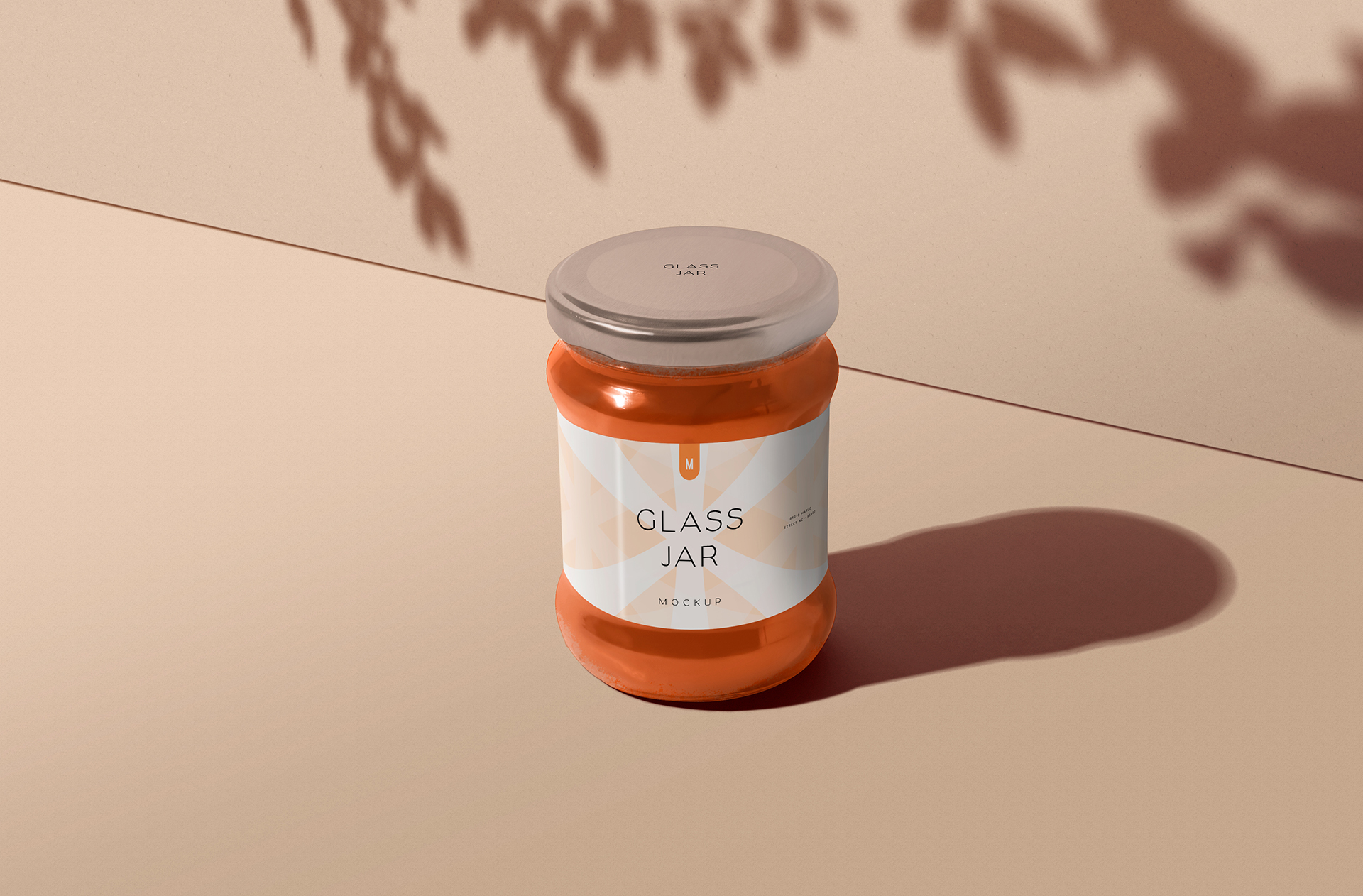 Minimalist Glass Jar Mockup for Label Branding