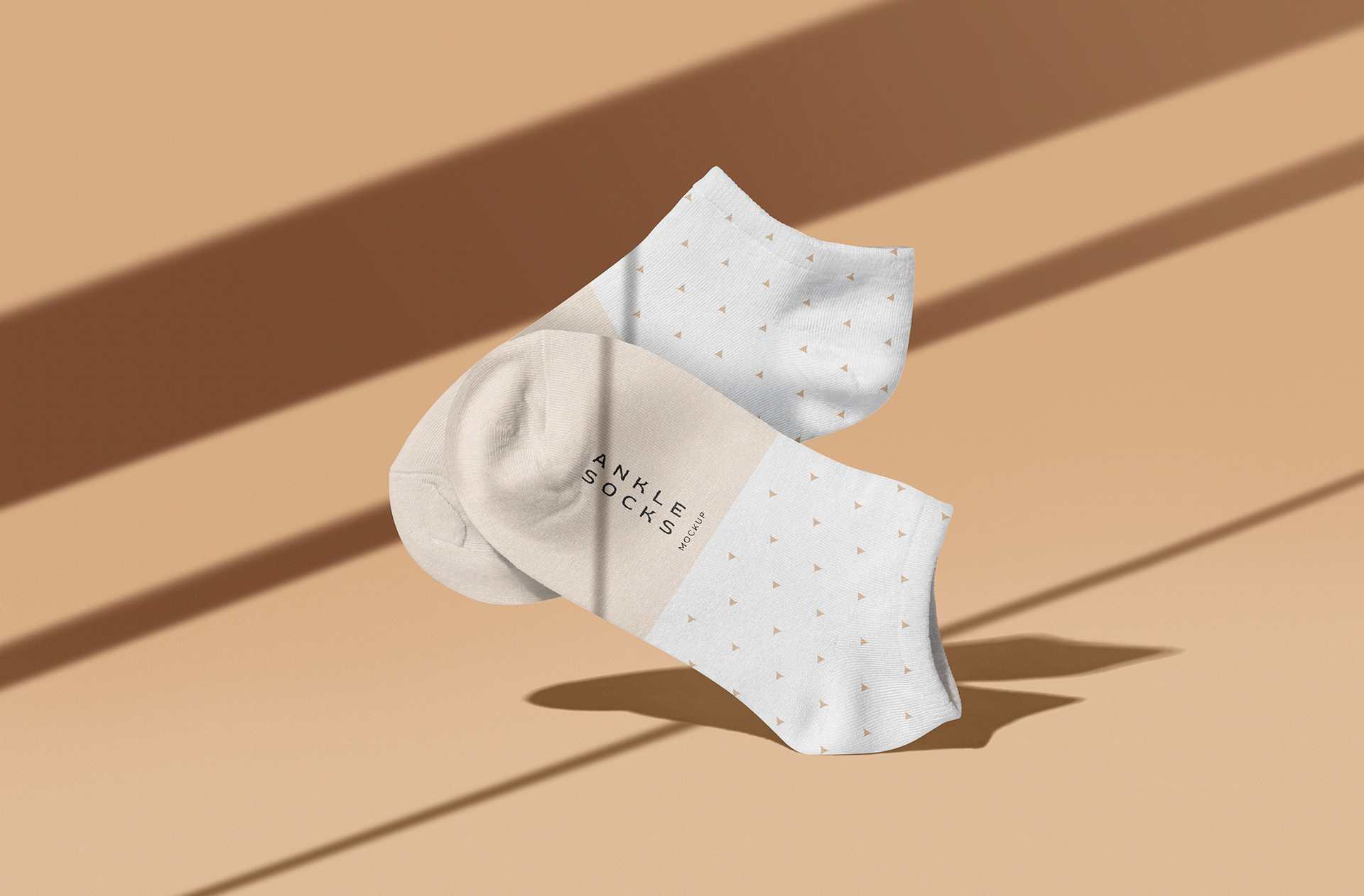 Floating Ankle Socks Mockup with Realistic Shadows