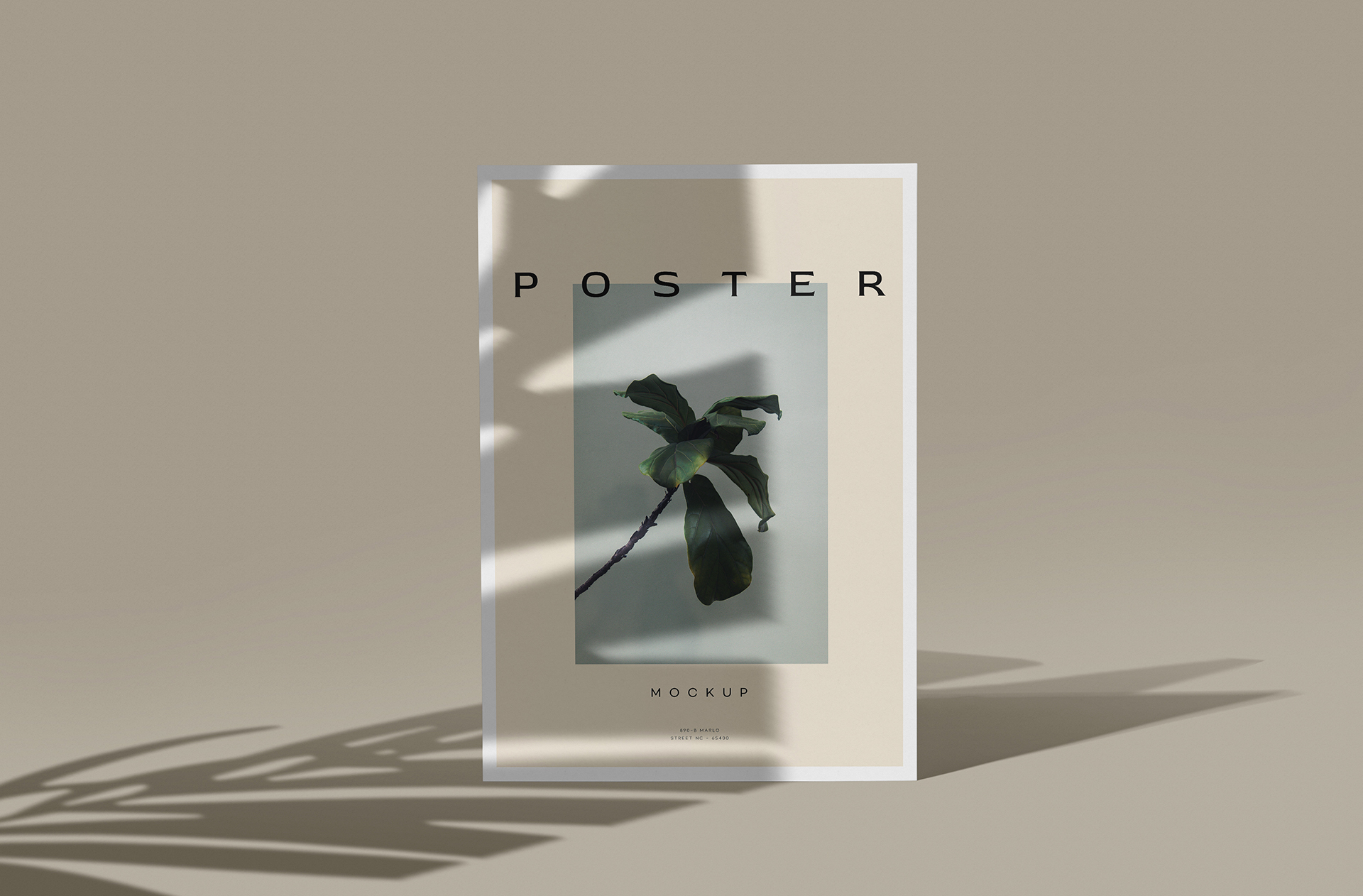 Minimalist A4 Poster Mockup with Soft Shadows