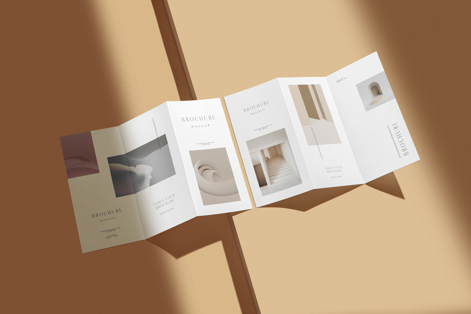 Accordion Brochure Mockup with Minimalist Design