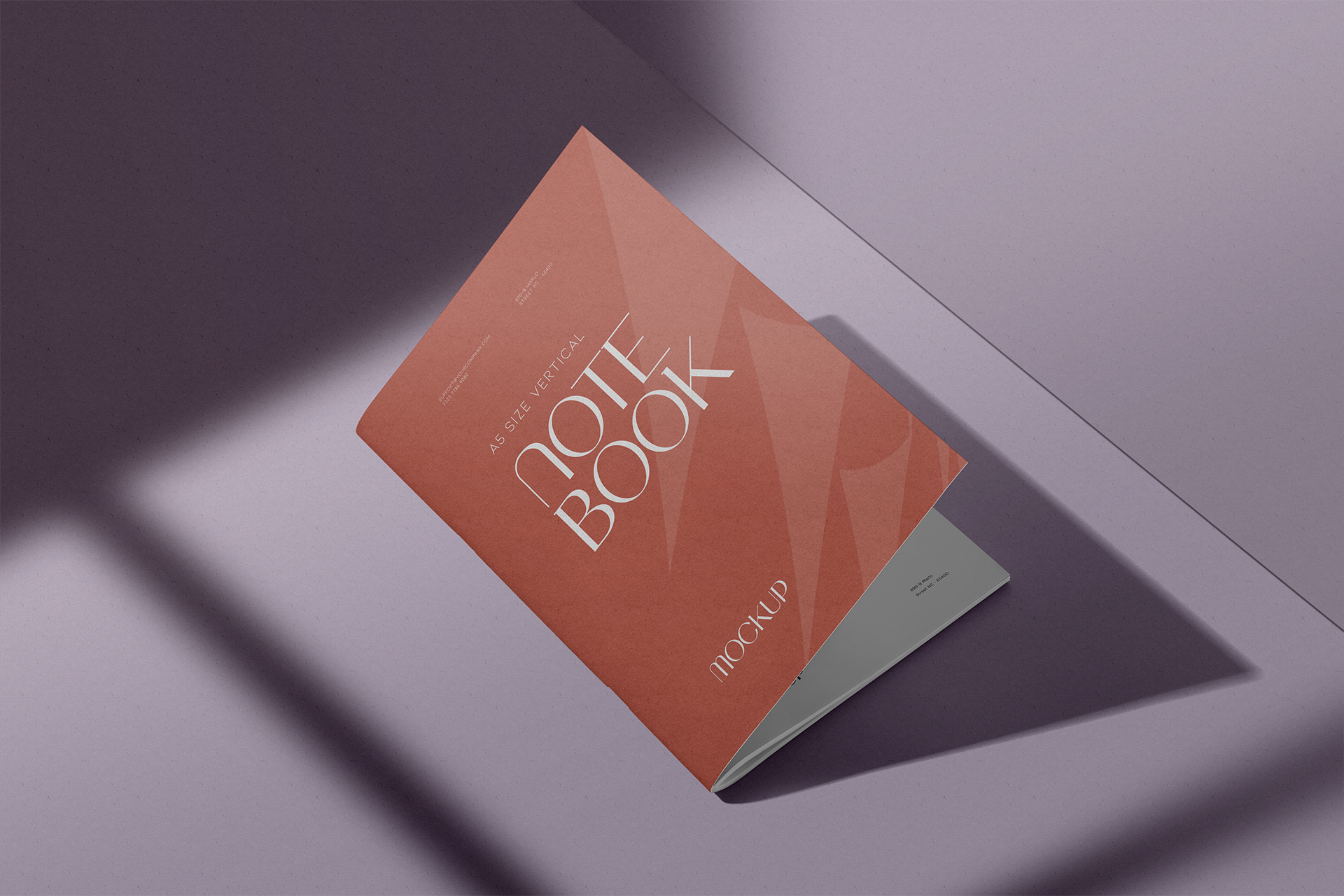 A5 Softcover Notebook Mockup with Stylish Cover