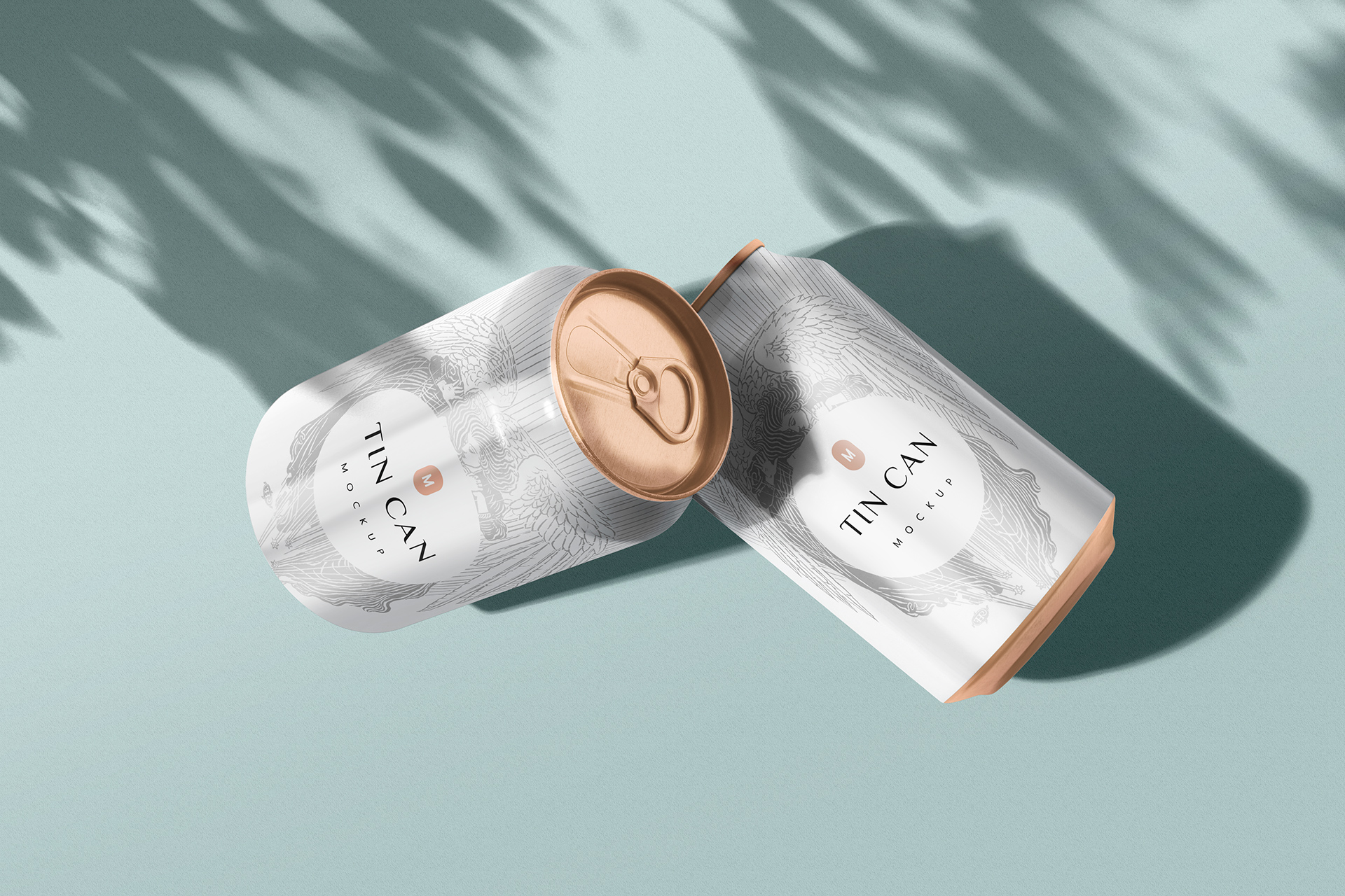 Floating Tin Can Mockup for Soft Drink Branding