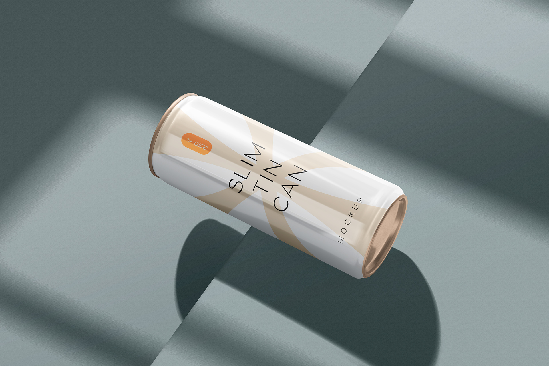 Stylish Aluminum Slim Can Mockup with Top View