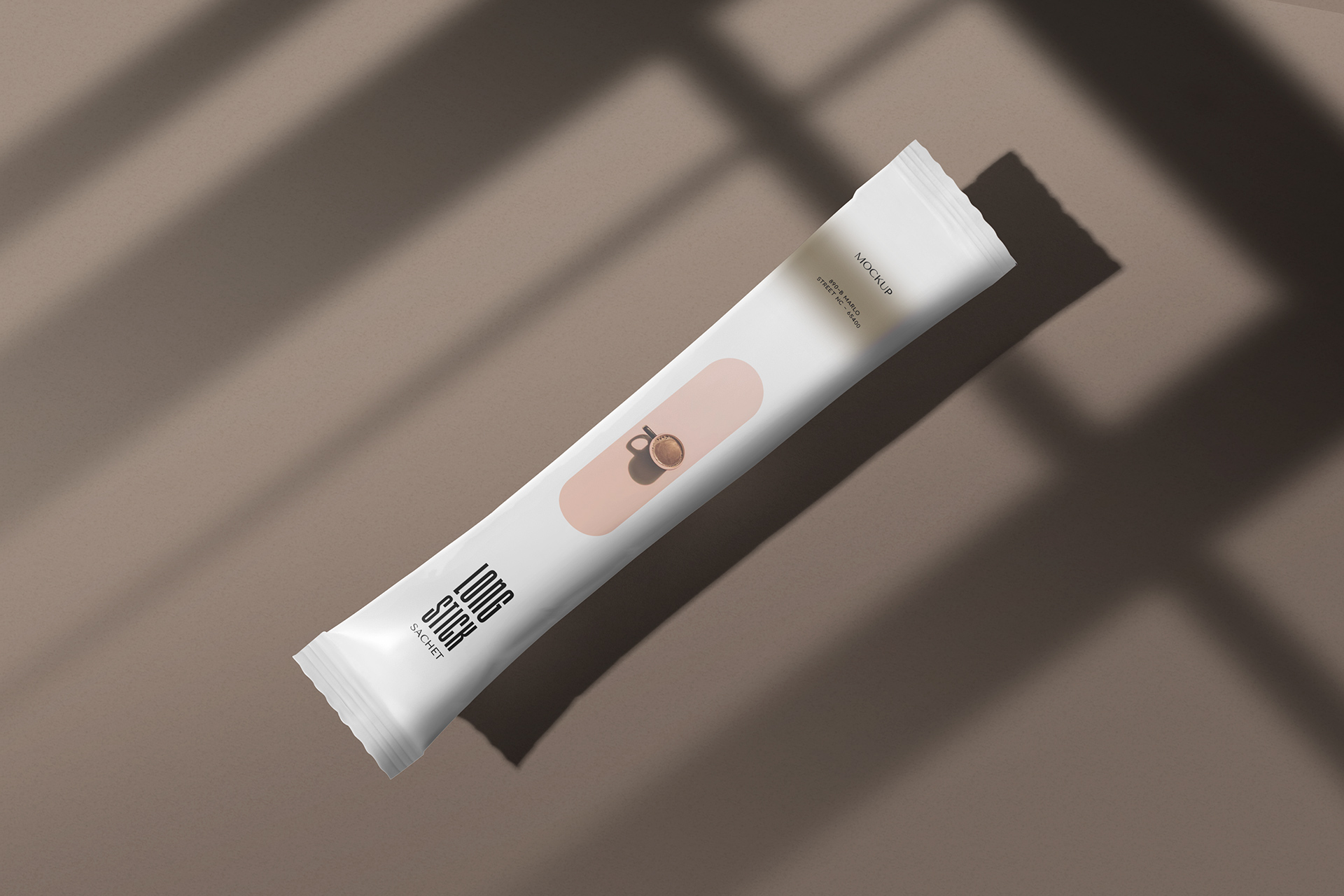 Minimalist Sachet Mockup with Realistic Shadows