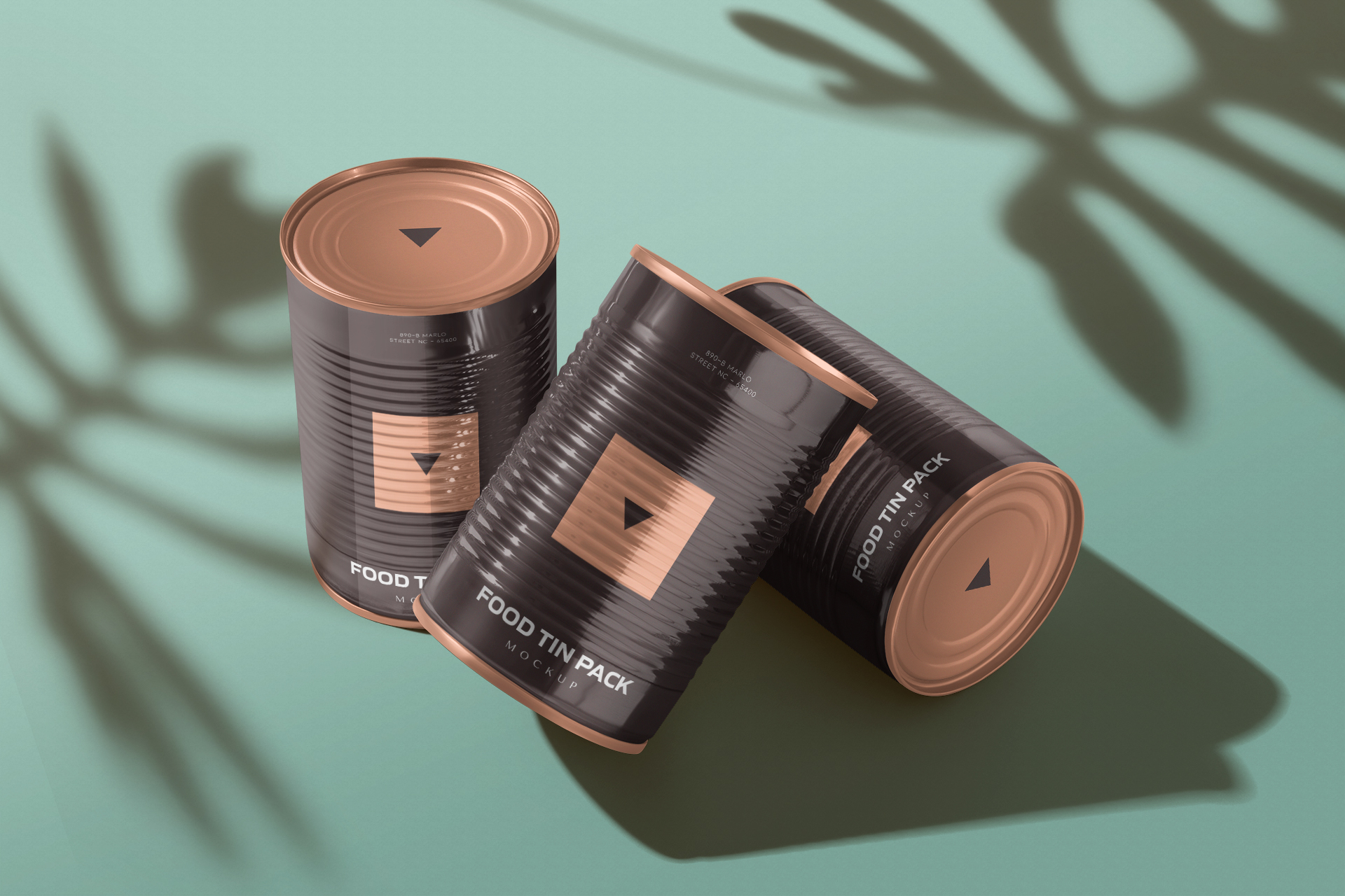 Realistic Food Tin Can Mockup with Multiple Cans