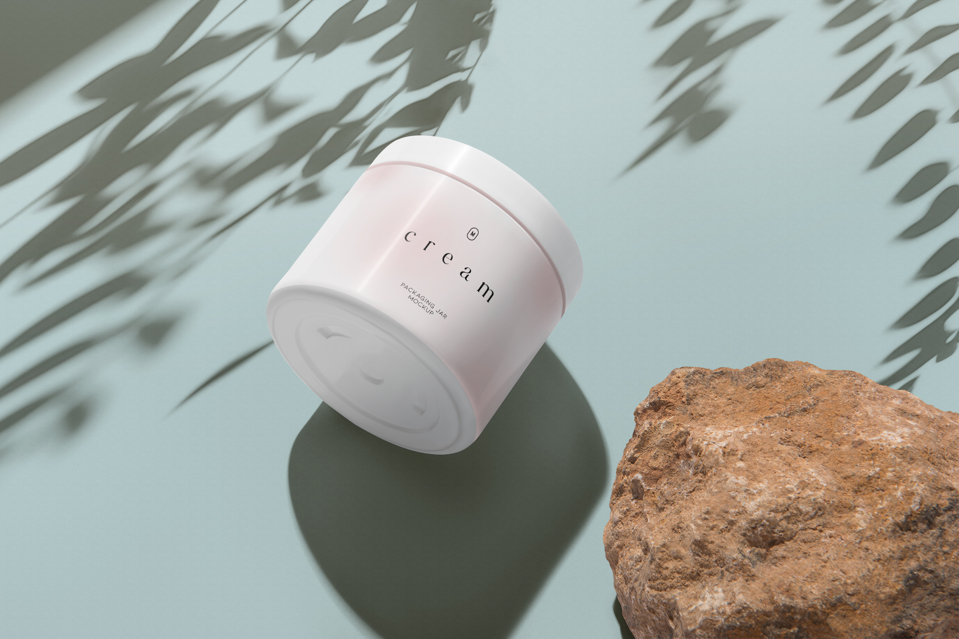 Floating Cream Jar Mockup with Minimalist Design