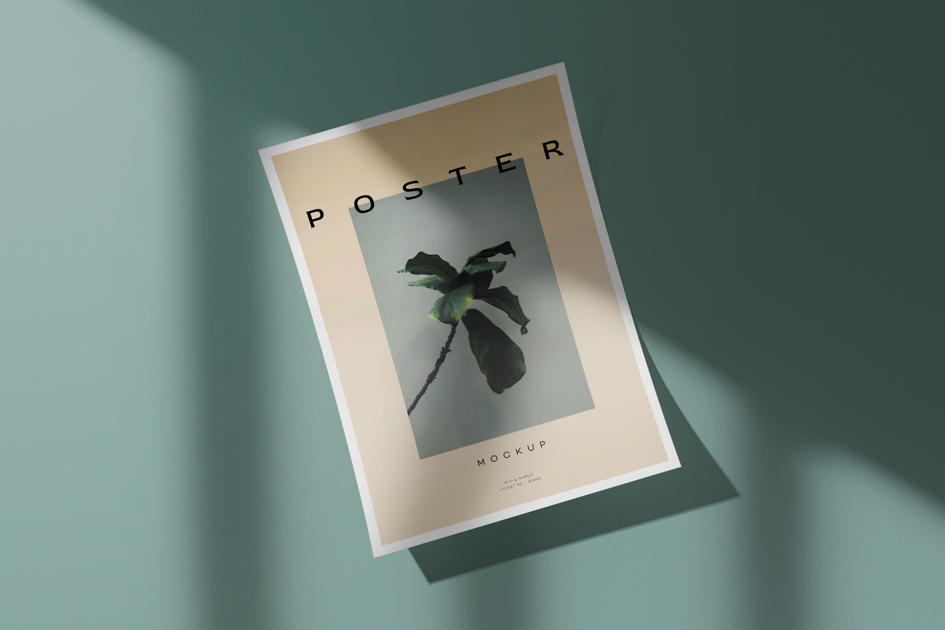 Floating Poster Mockup – Realistic PSD Template
