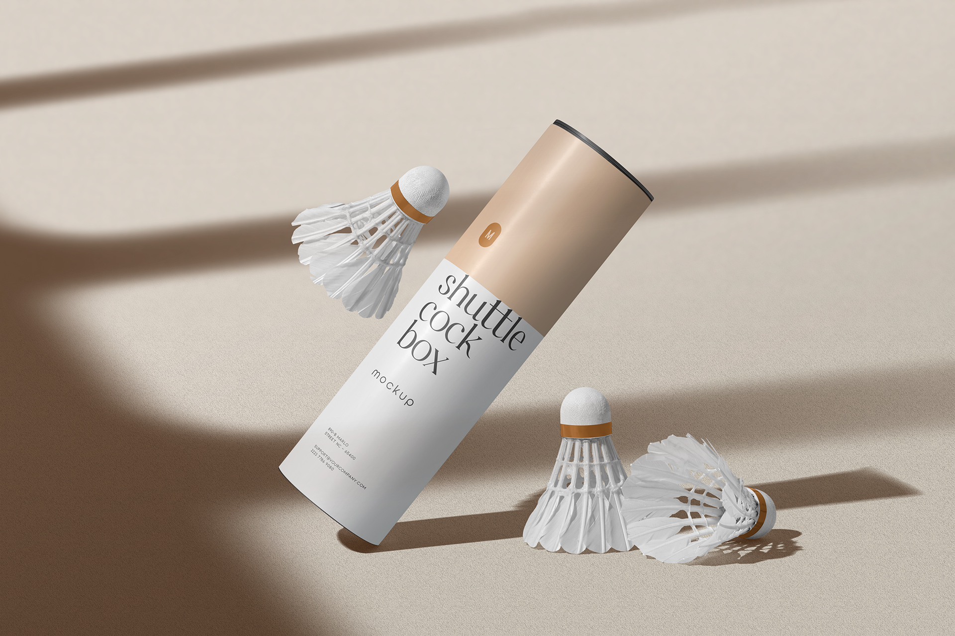 Floating Shuttlecock Packaging Mockup – Realistic Display