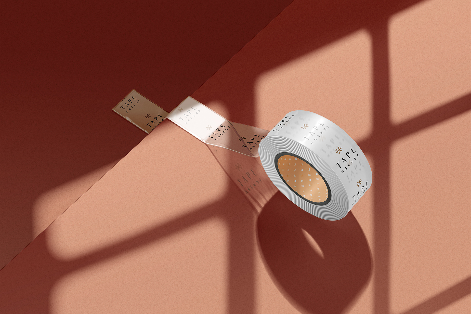 Floating Adhesive Tape Mockup – Stylish Packaging Tape