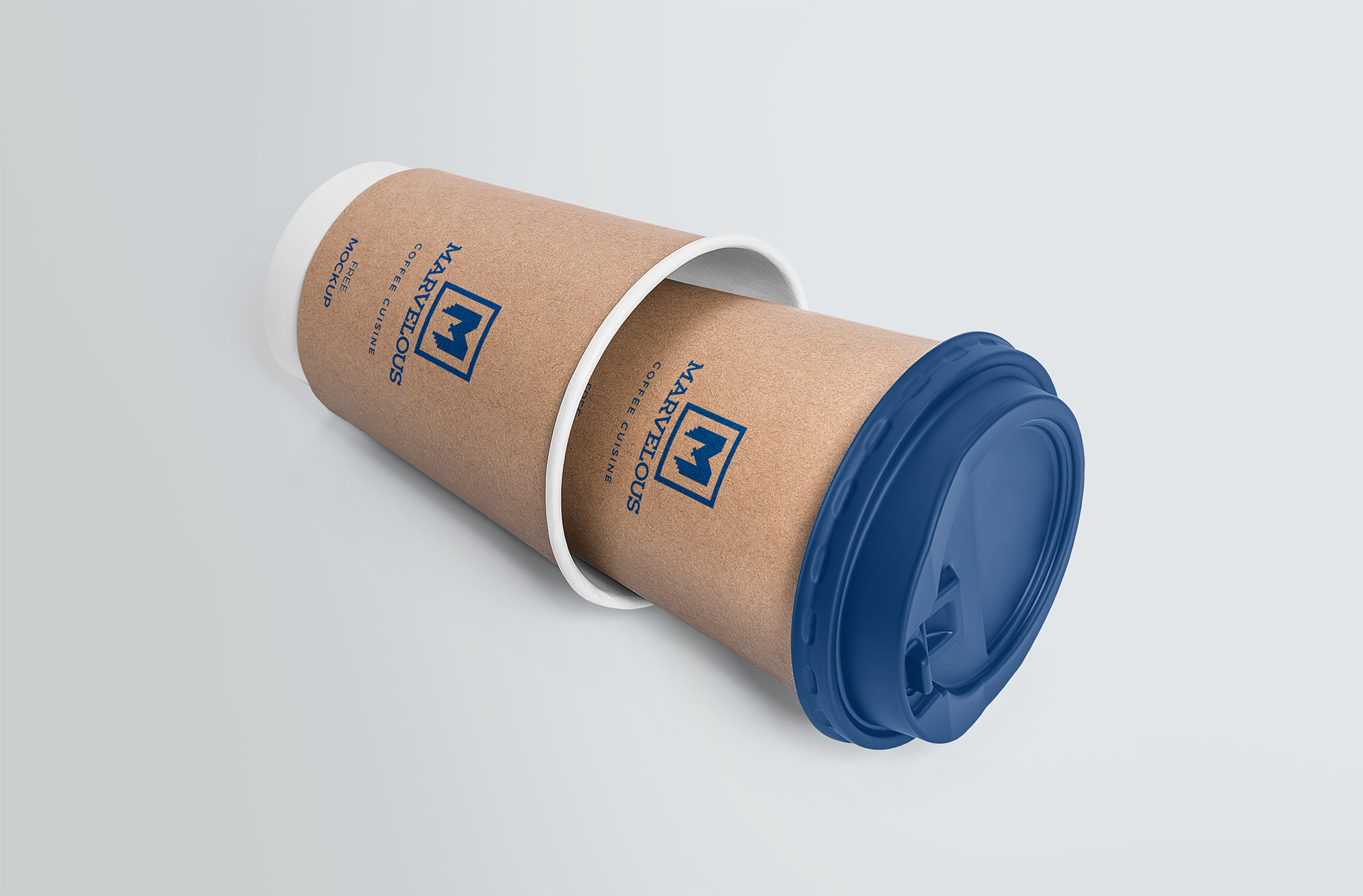 Realistic Tipped Coffee Cup Mockup – Stylish Display