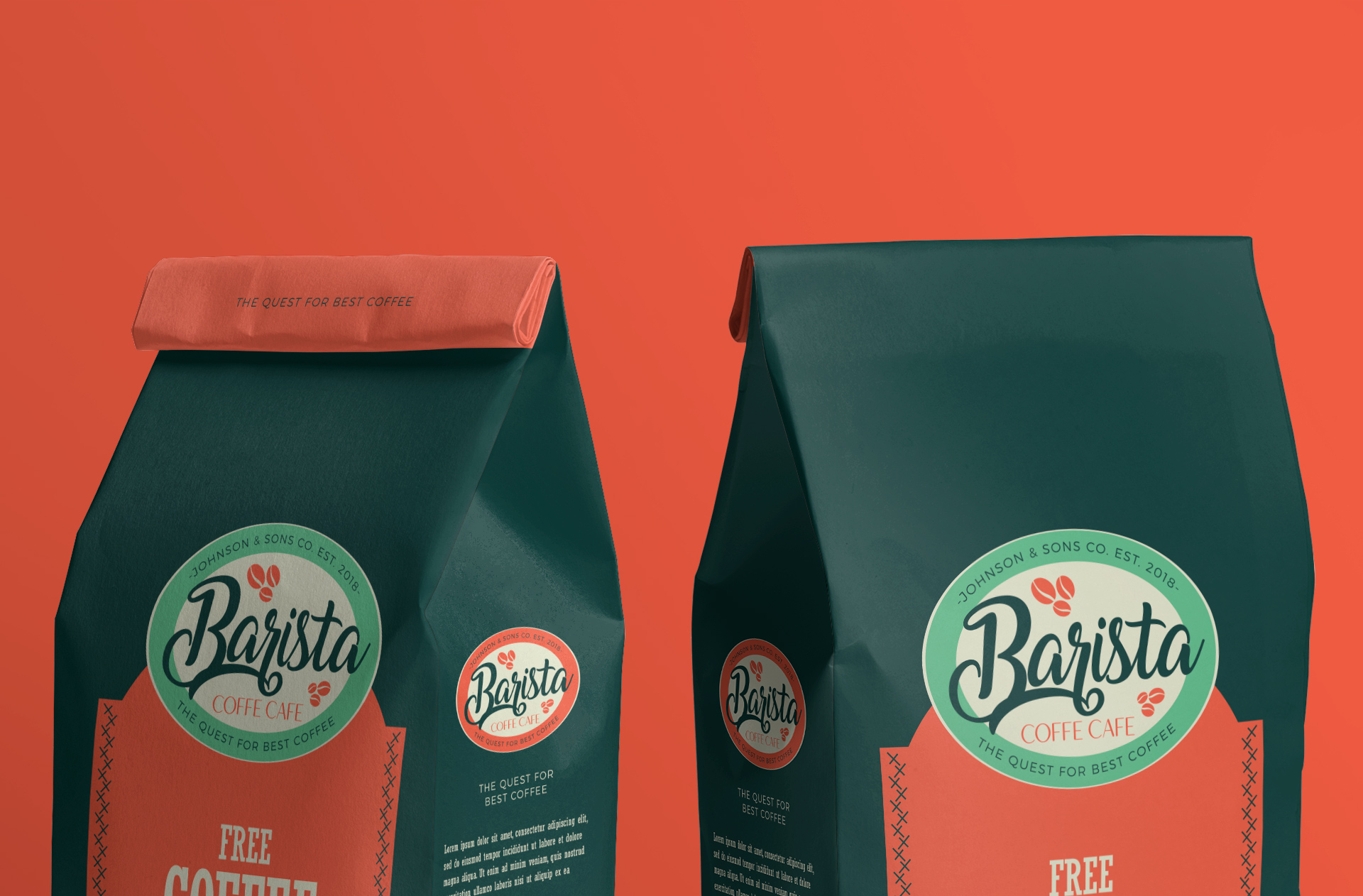 coffee shop packaging PSD