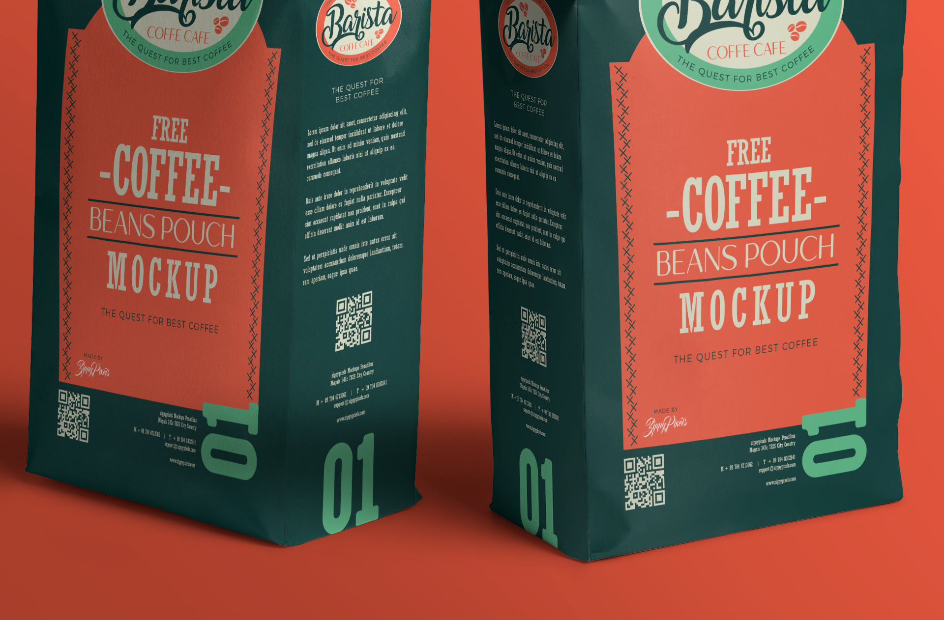 coffee shop packaging PSD