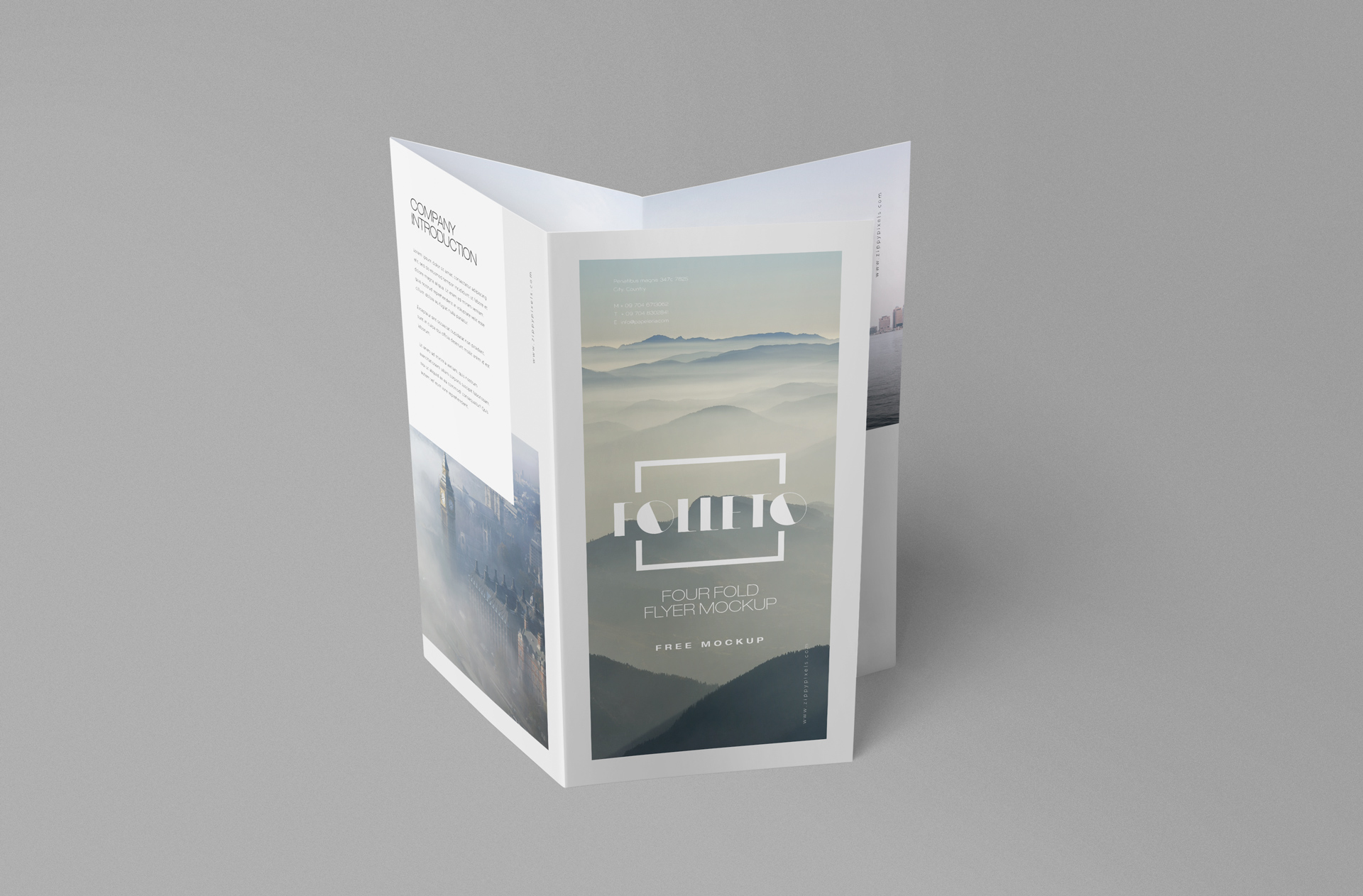 Four-Panel Brochure Mockup – Photorealistic Design