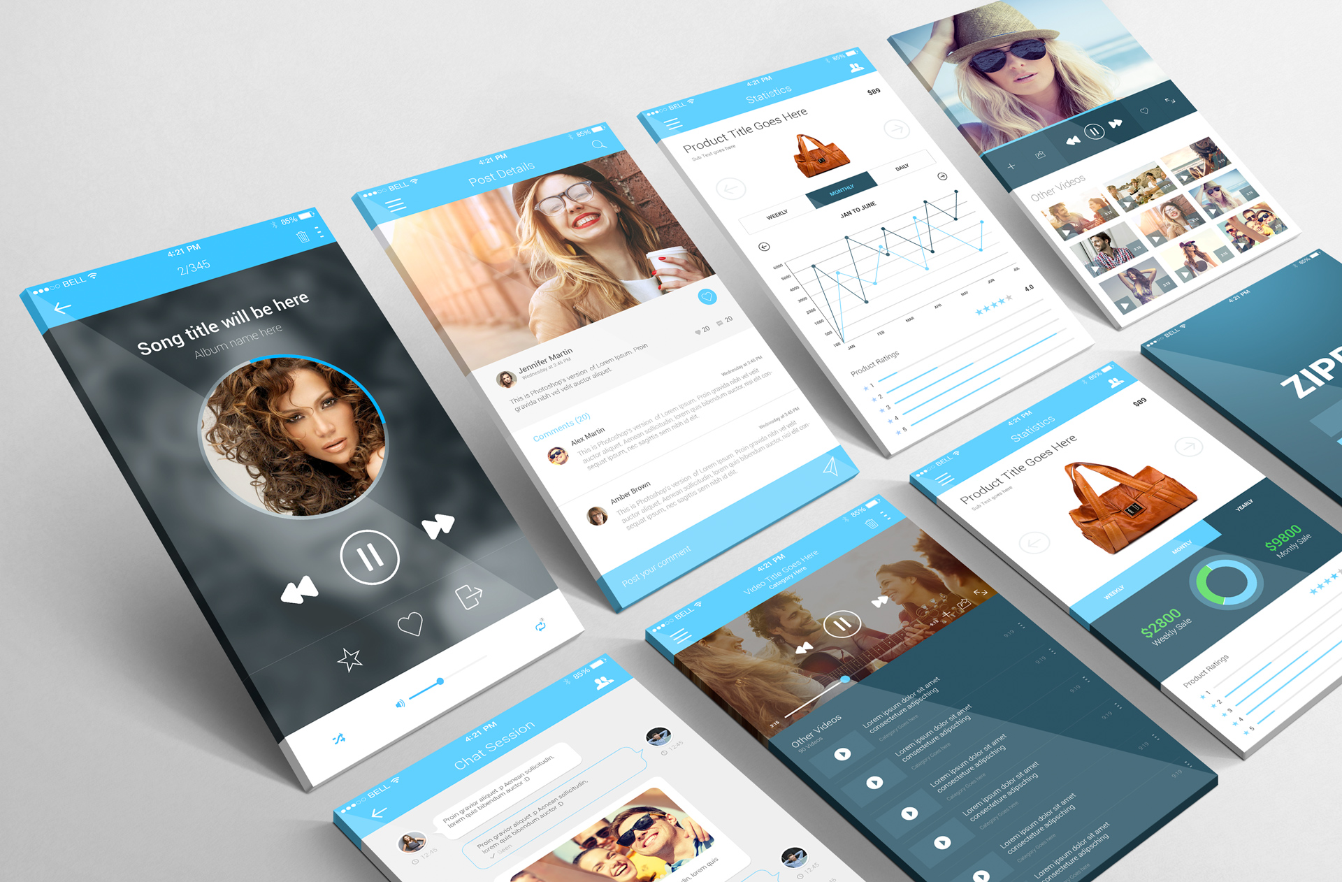 Minimalist Mobile App UI Mockup