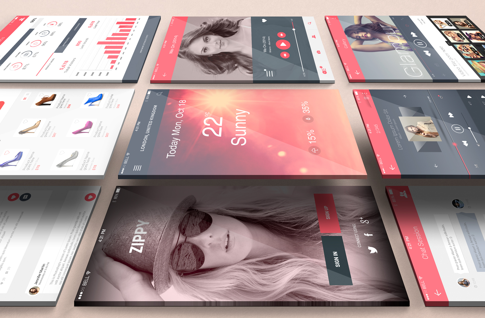 Stylish Mobile App UI Mockup
