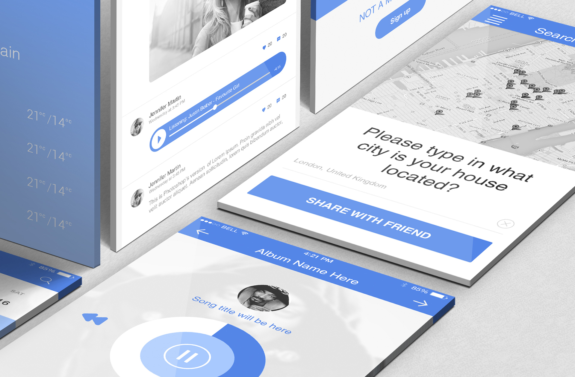 app presentation mock-up