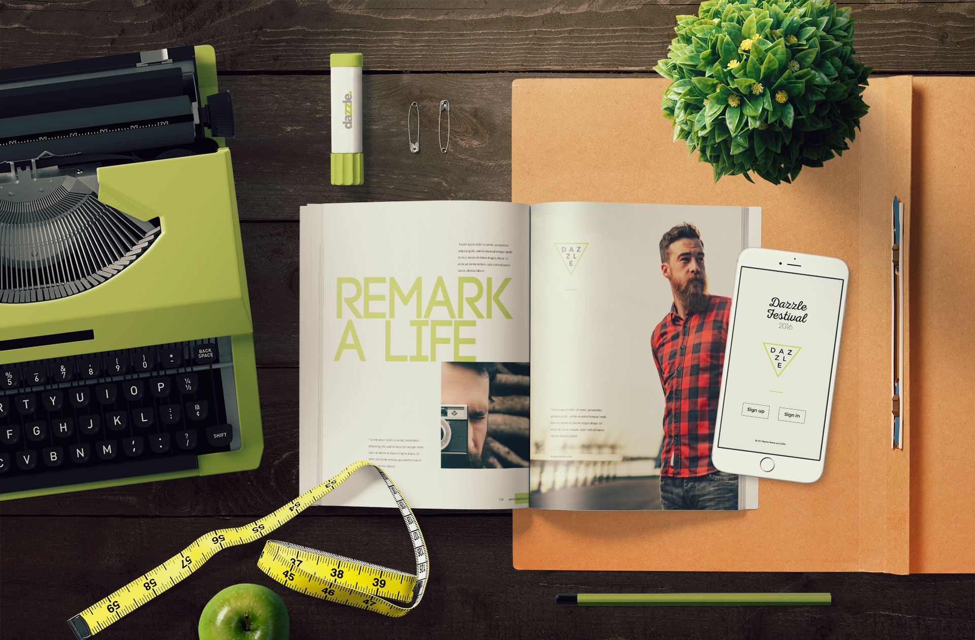 Minimalist Open Magazine Mockup for Editorial and Branding