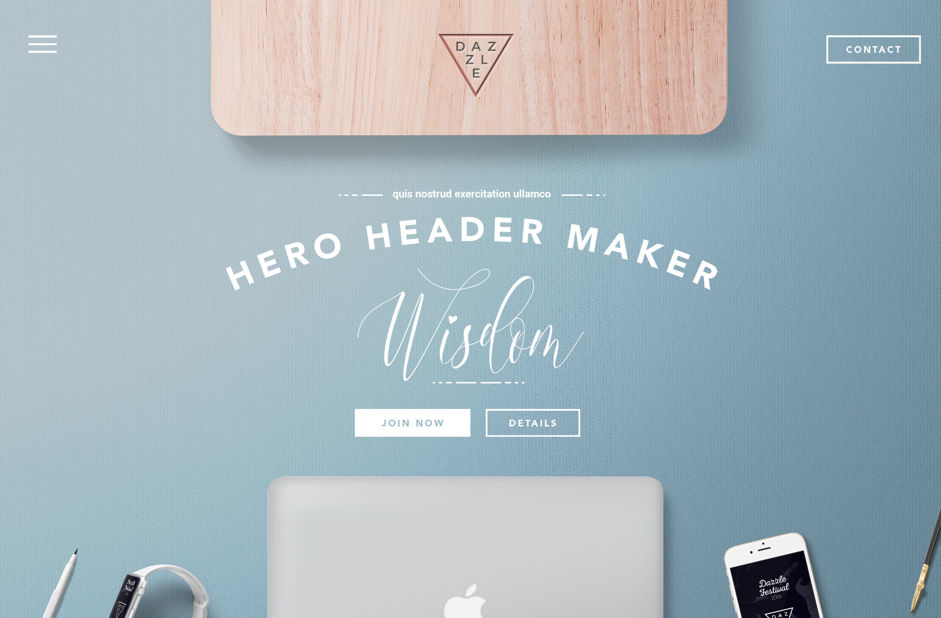 Elegant Tech Hero Header Mockup for Branding & Websites