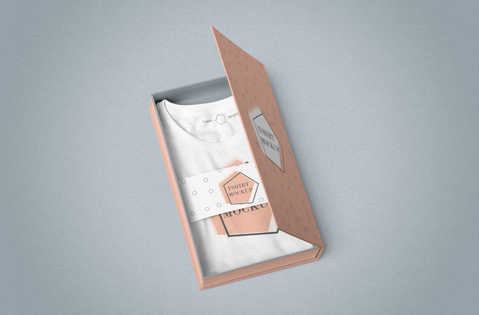 Luxury T-Shirt Packaging Box Mockup with Folded Shirt