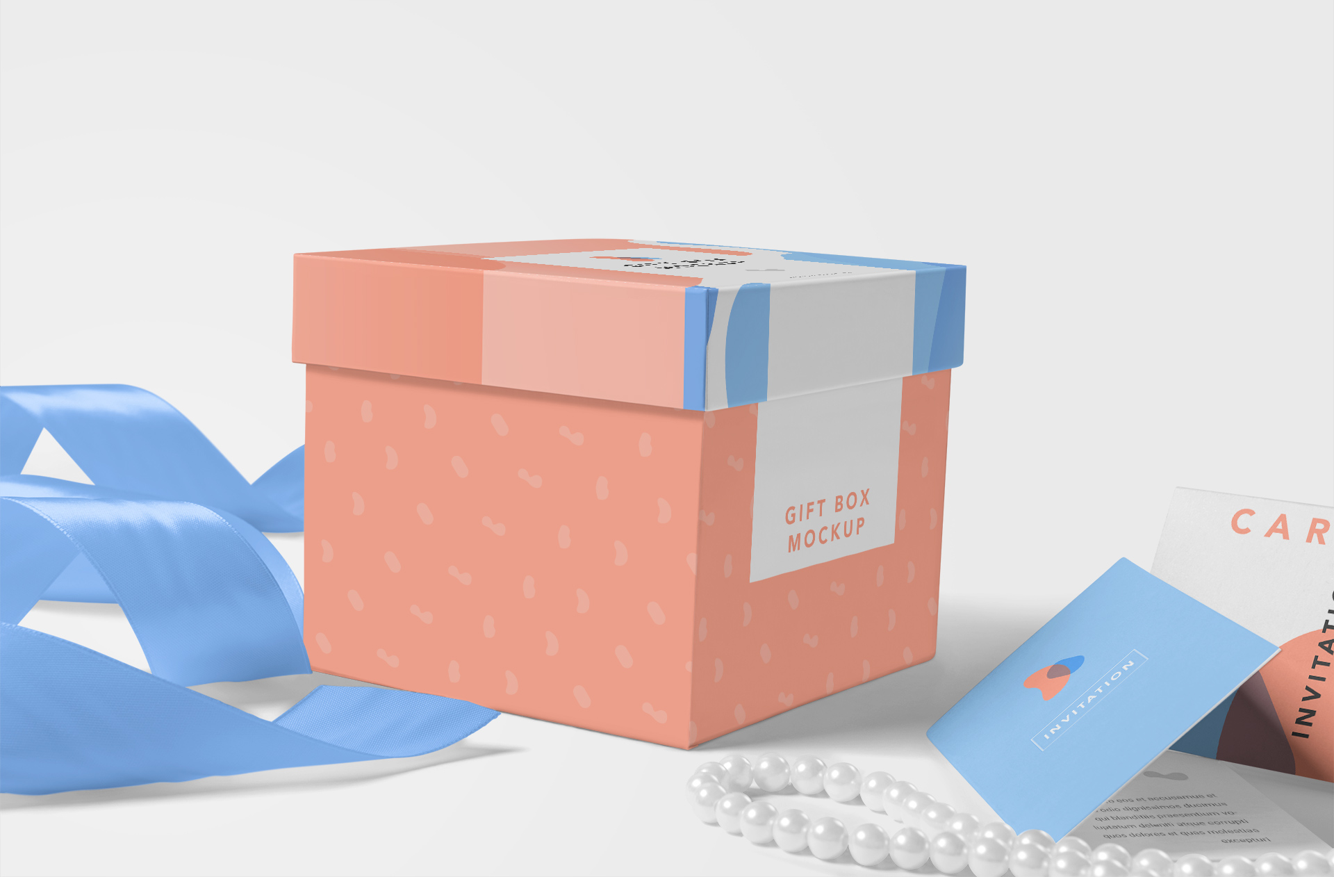 Square Gift Box Mockup with Custom Branding
