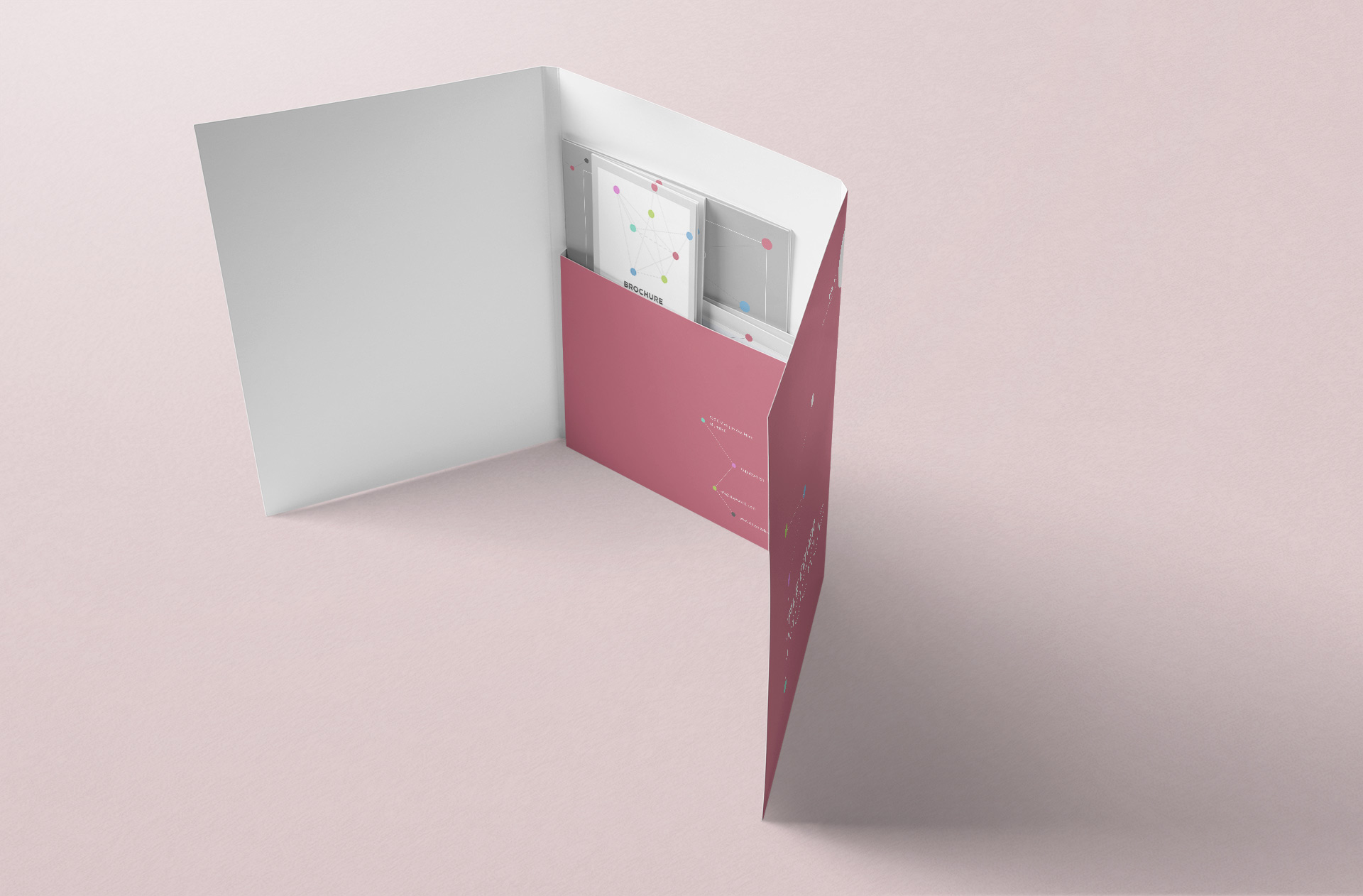 Business File Folder Mockup with Documents