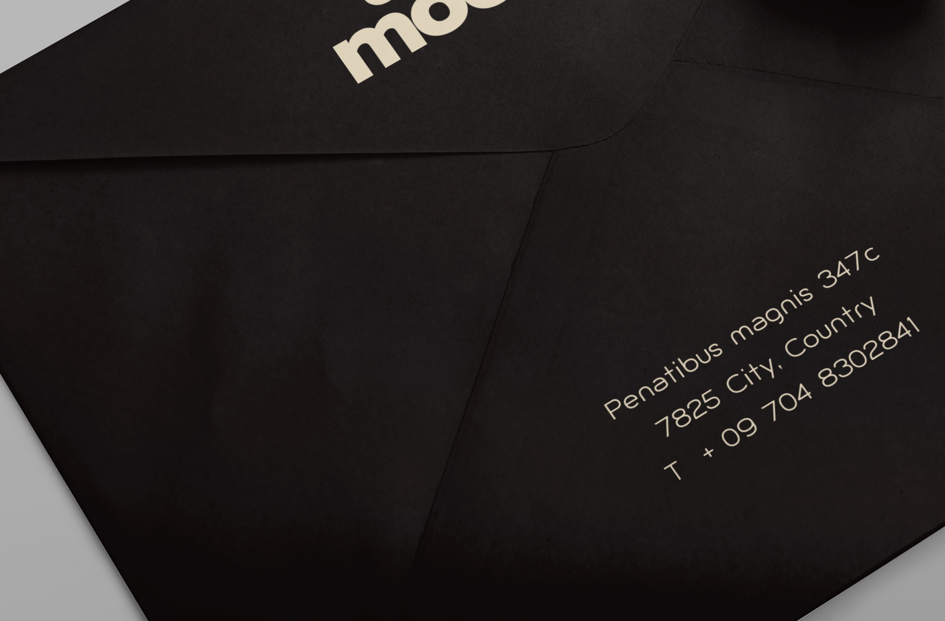 black envelope mock-up