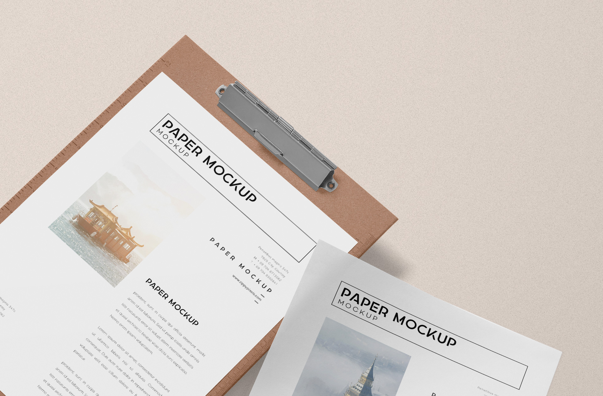 A4 paper mock-up