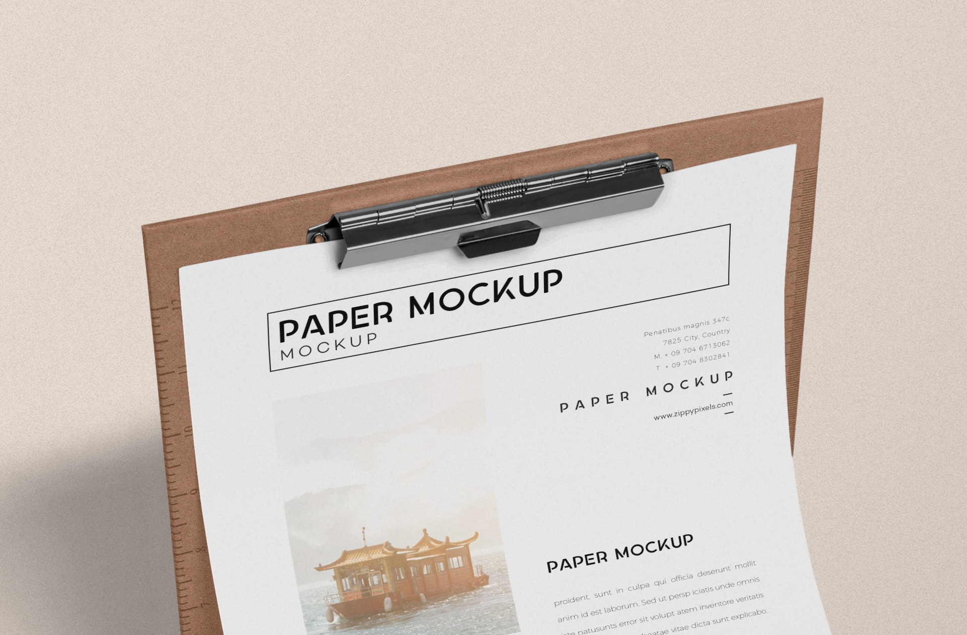 A4 paper mock-up