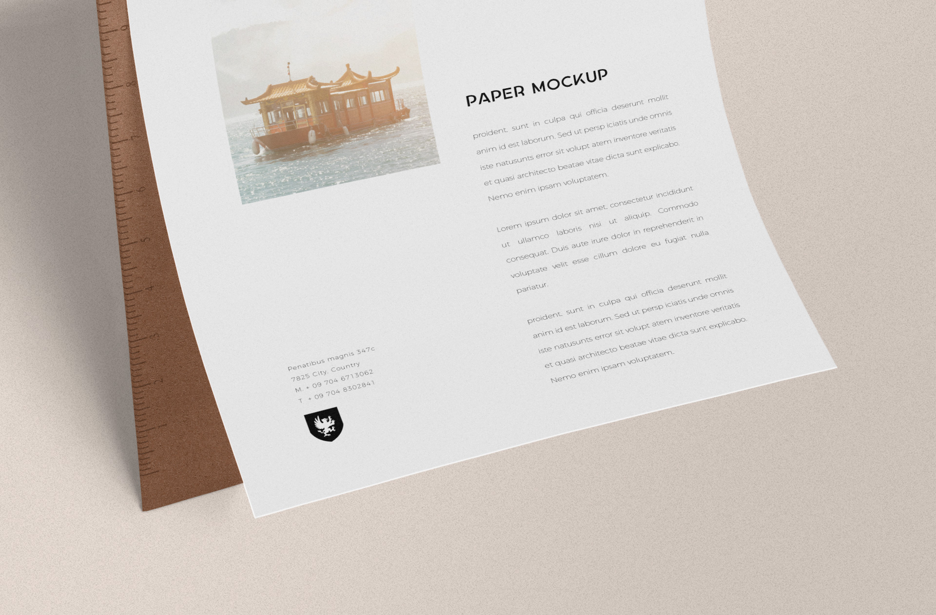 A4 paper mock-up