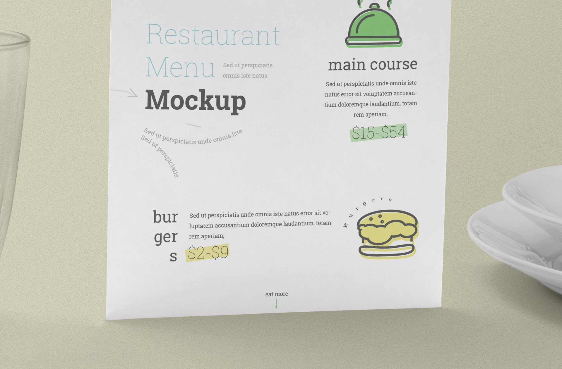 clean and sophisticated restaurant menu