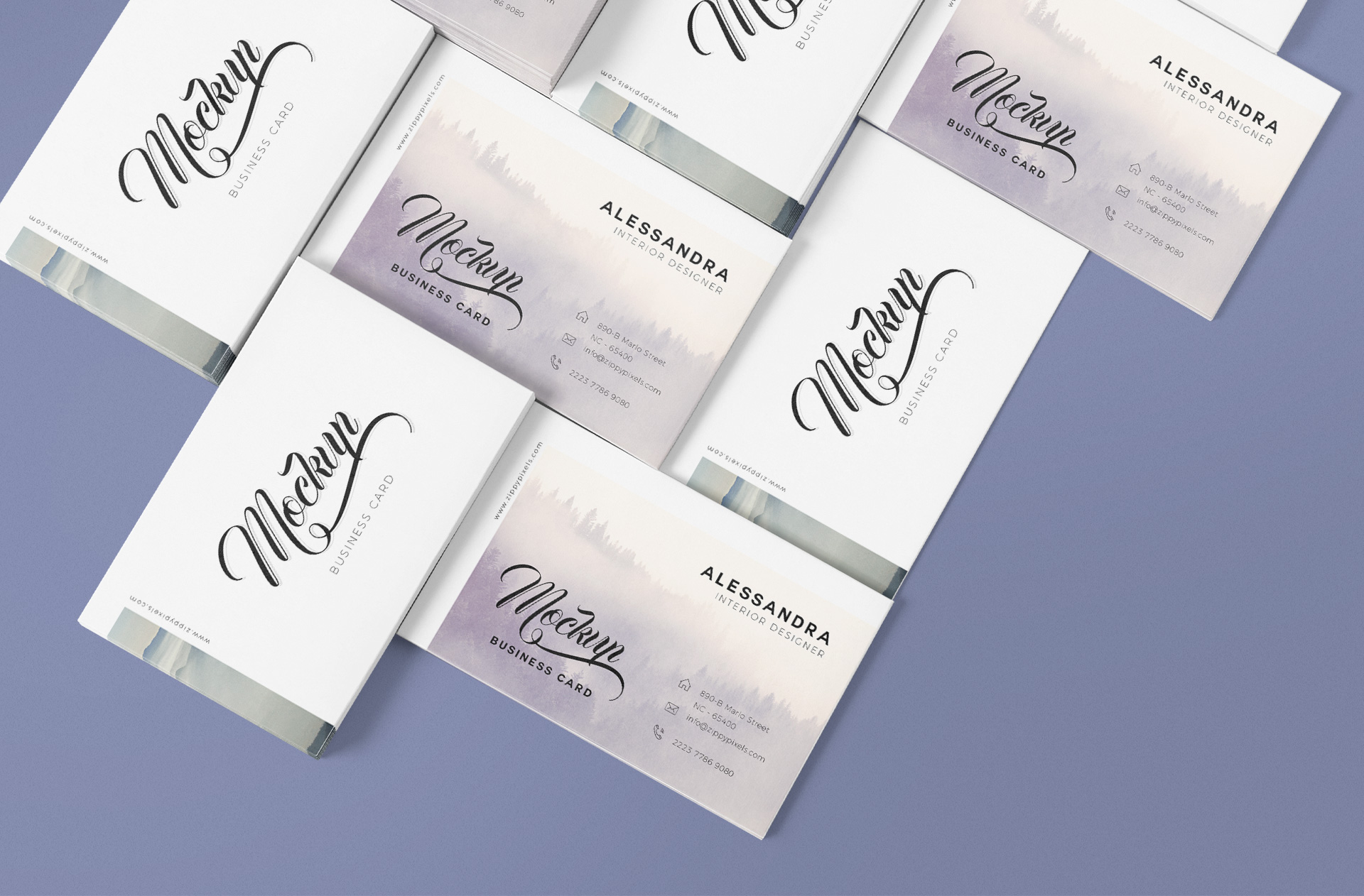 Floating Business Card Mockup – Stylish Branding Display