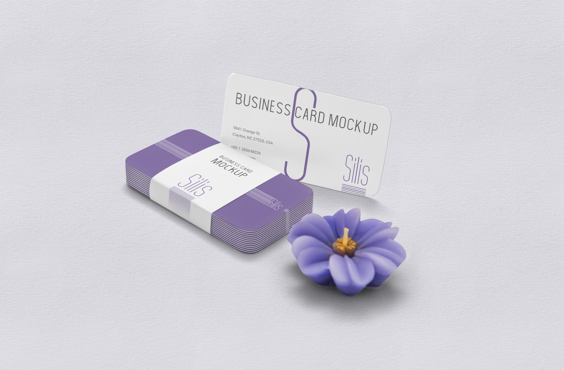 Elegant Business Card Mockup with Rounded Corners