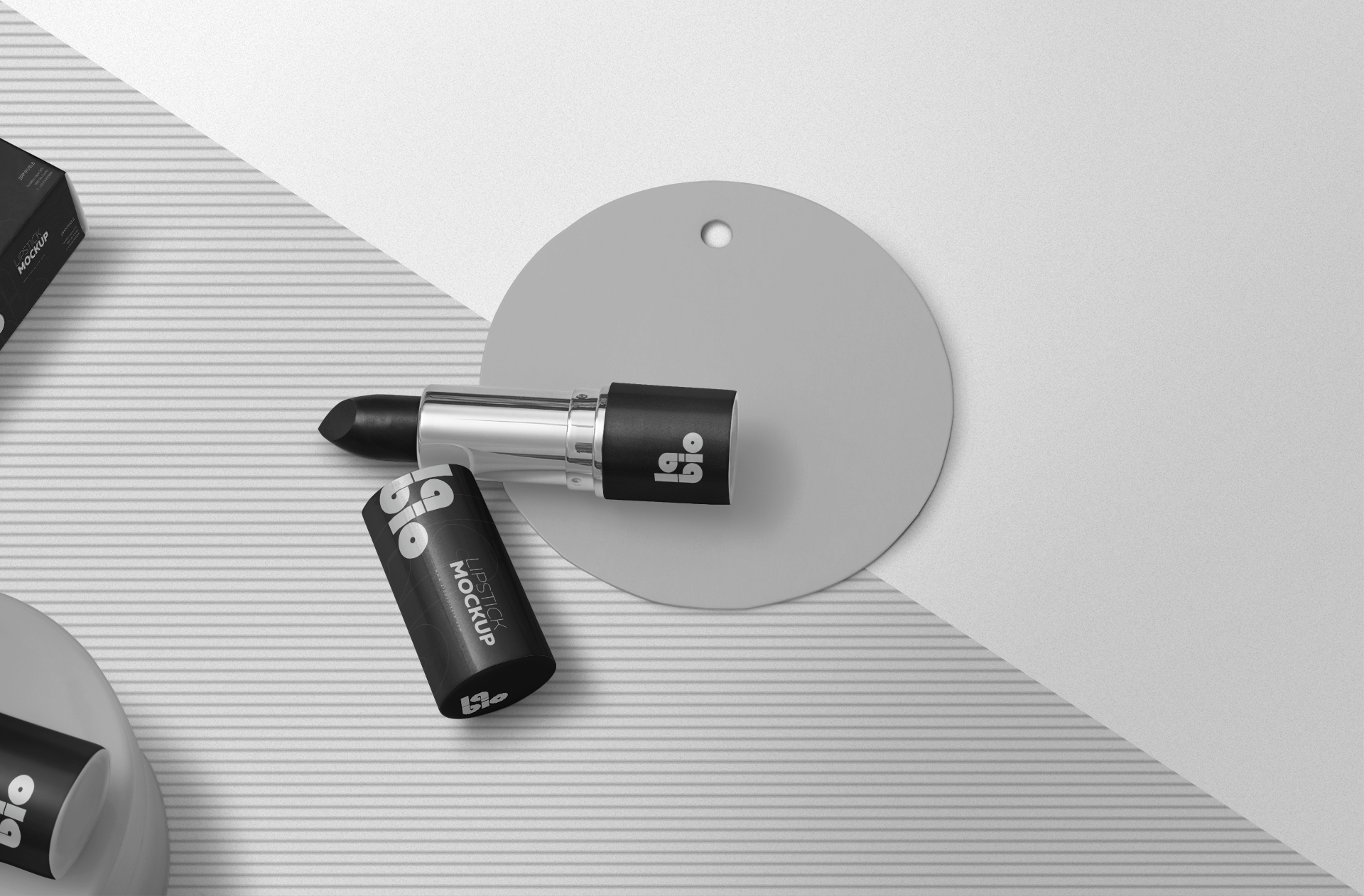 Minimalist Lipstick Packaging Mockup – Top View