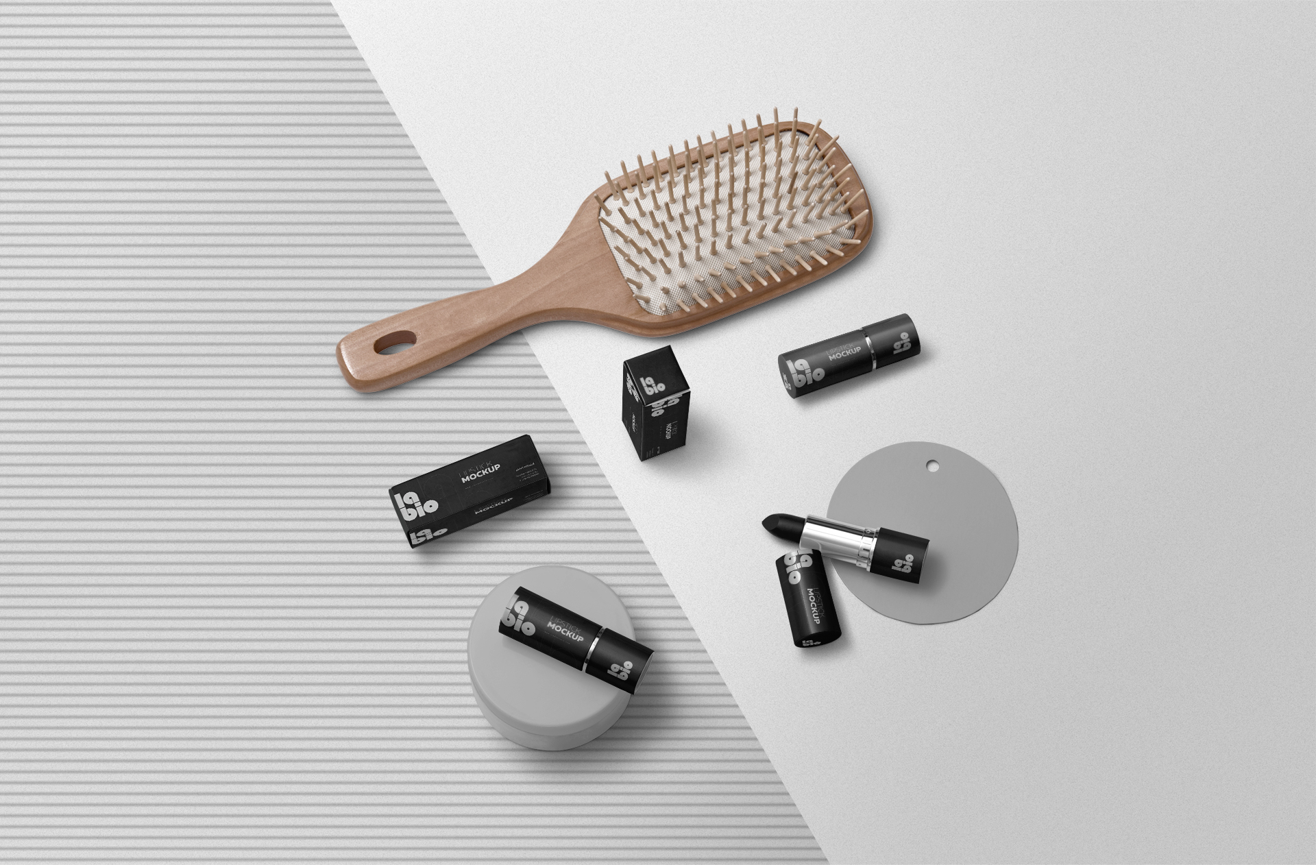 Flat Lay Lipstick Packaging Mockup – Elegant Display