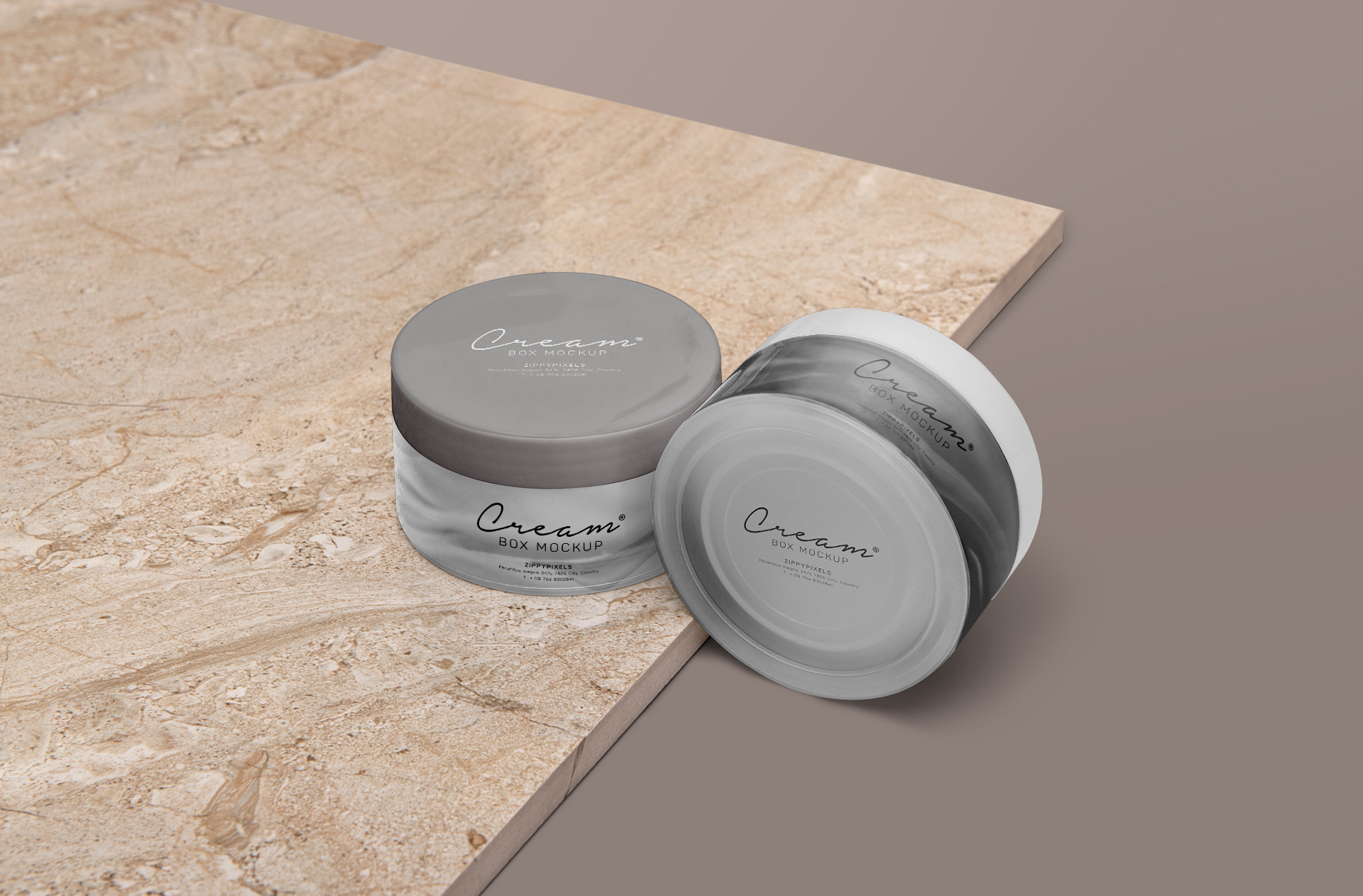 Elegant Cream Jar Packaging Mockup – Front View