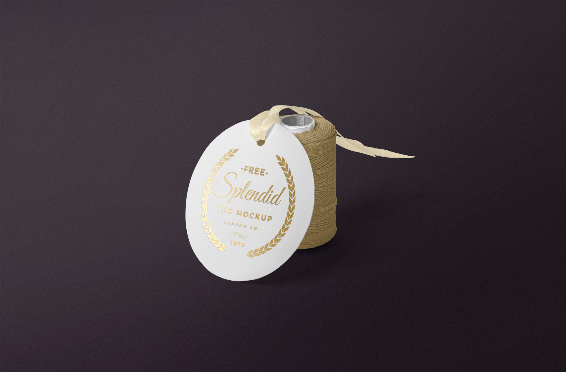 Elegant Round Tag Mockup with Foil Print Design