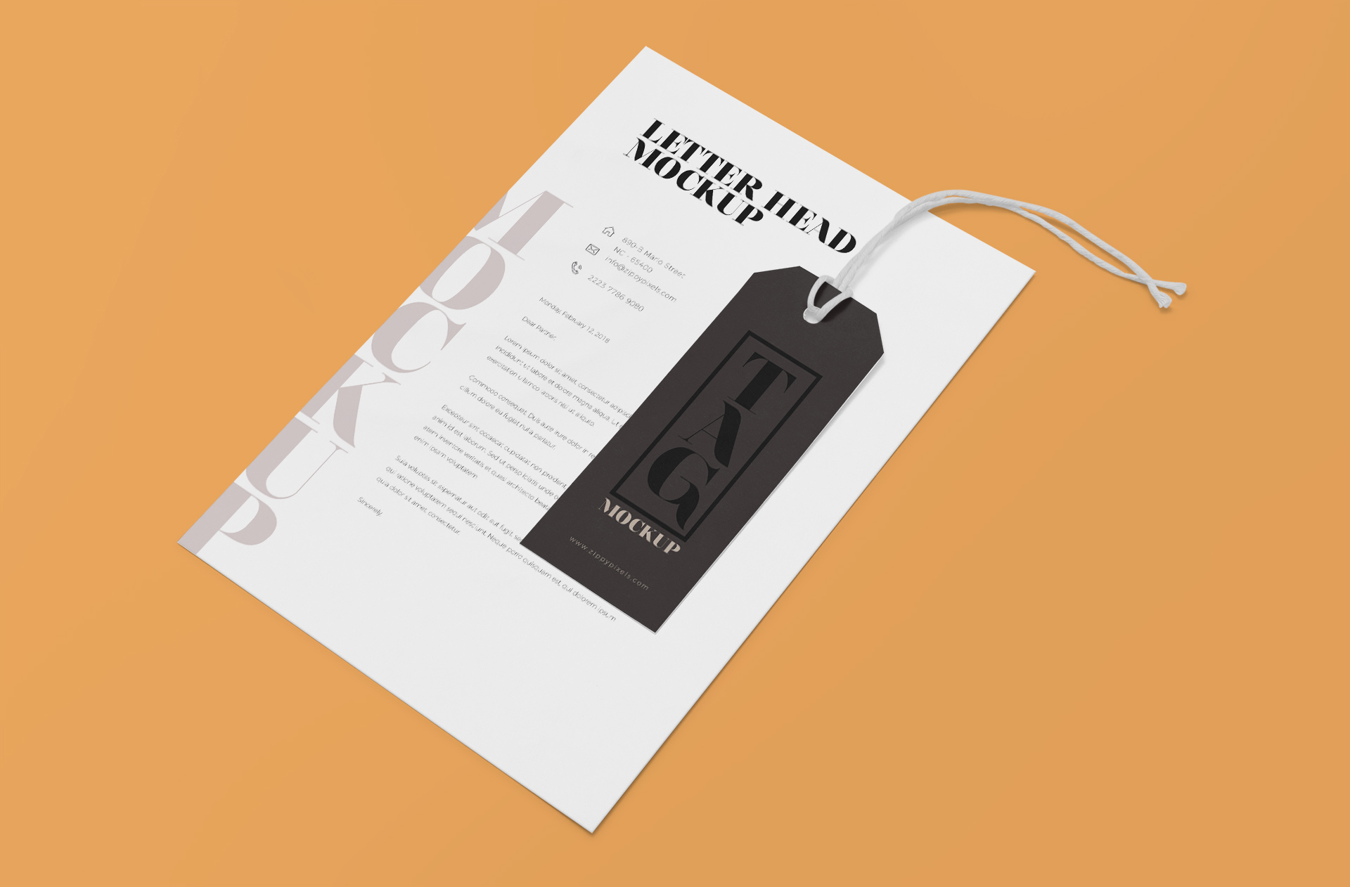 Luxury Hang Tag and Letterhead Mockup PSD