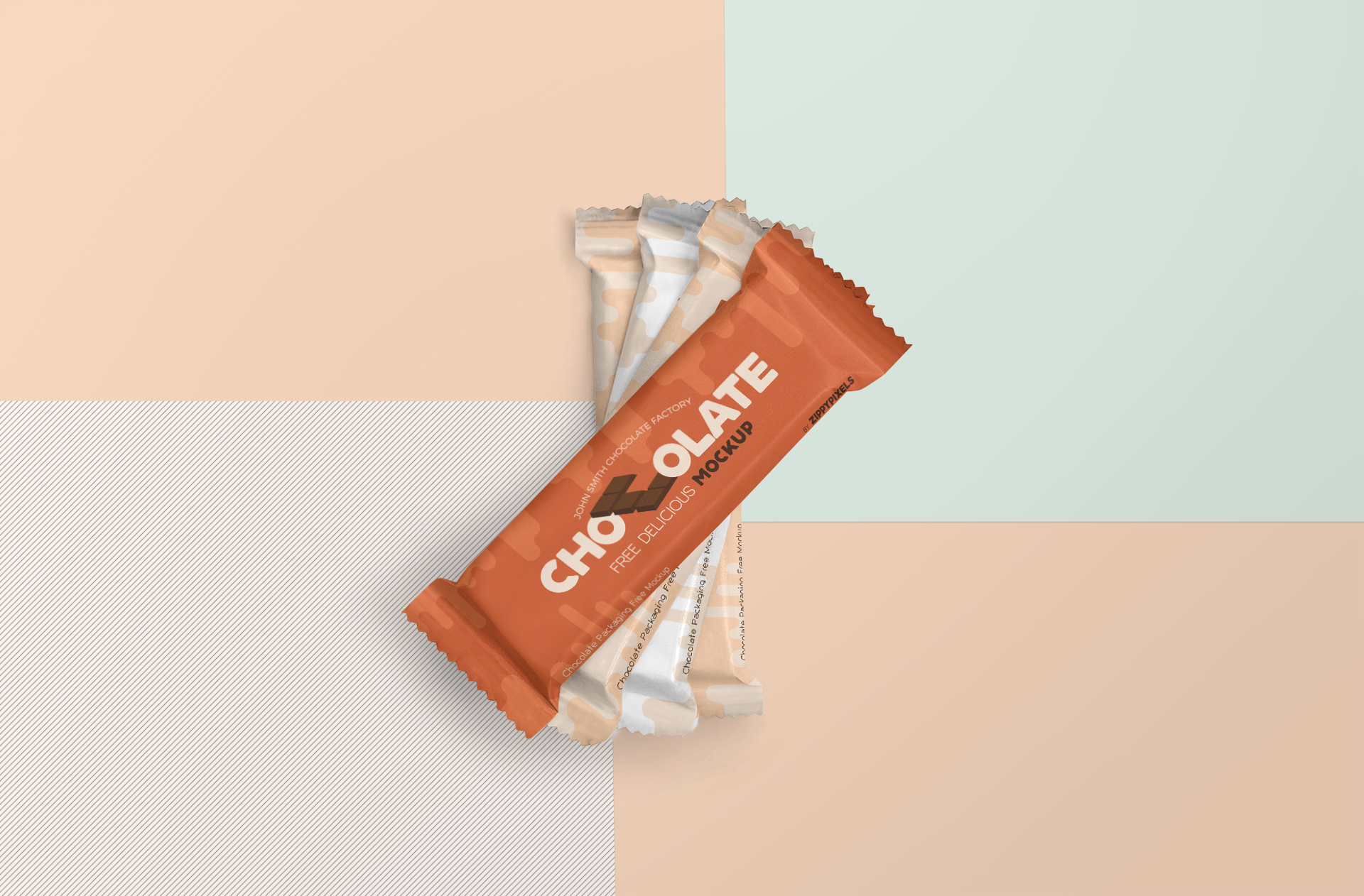 Floating Chocolate Bar Wrapper Mockup – PSD Template