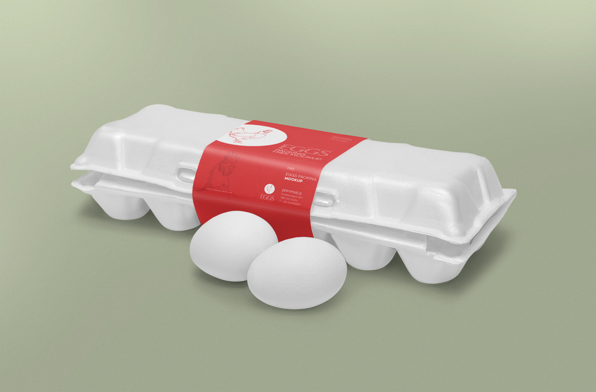 Egg Box Mockup with Customizable Label – PSD Template