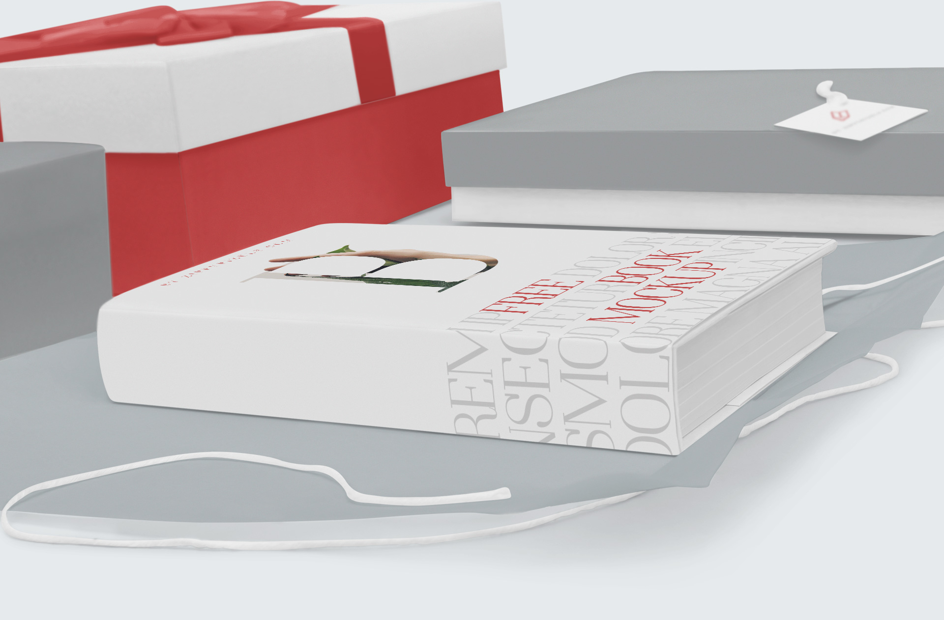 Hardcover Book Mockup with Gift Packaging – PSD