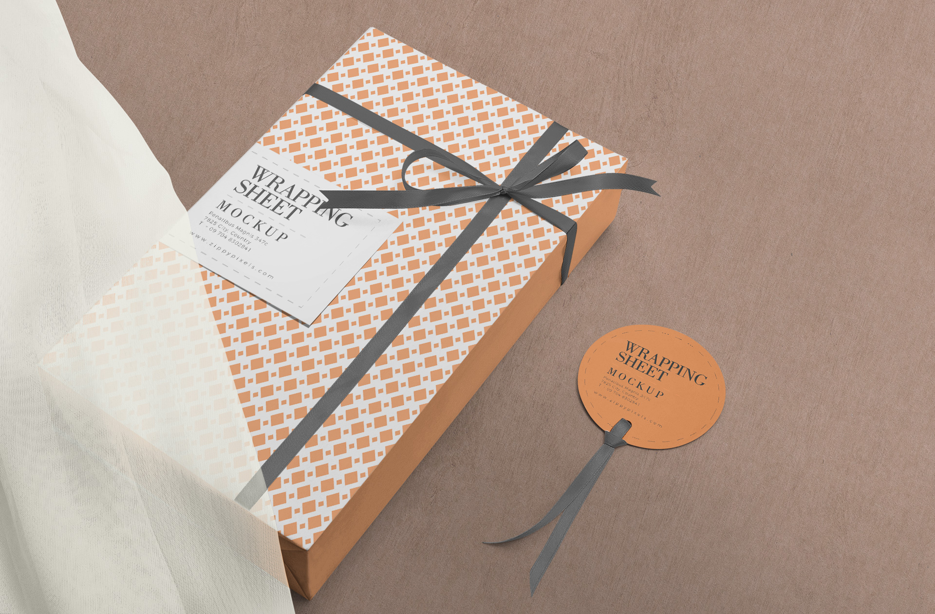 Gift Wrapping Paper Mockup – Customizable PSD