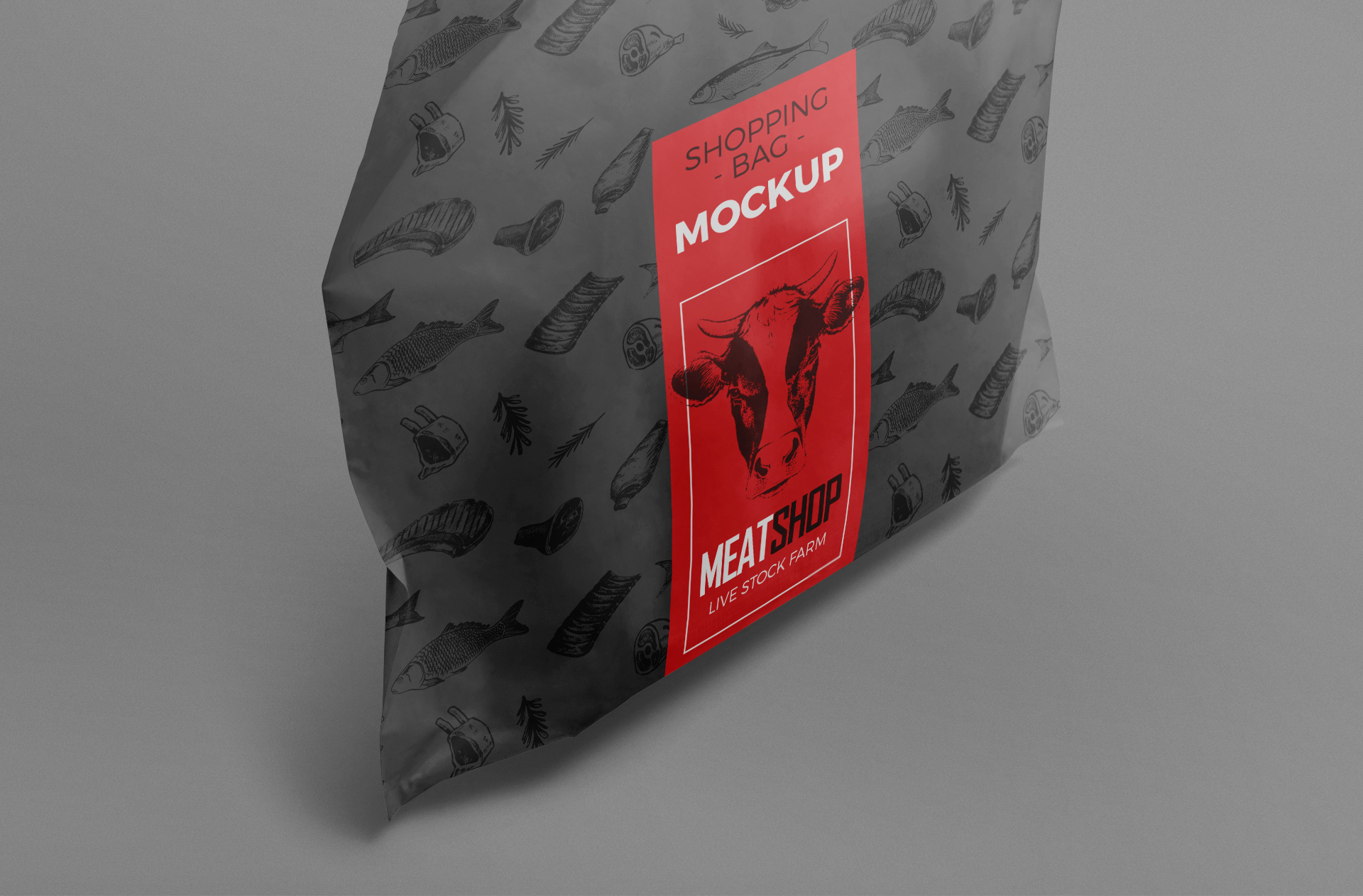 Side View Plastic Shopping Bag Mockup – Realistic PSD