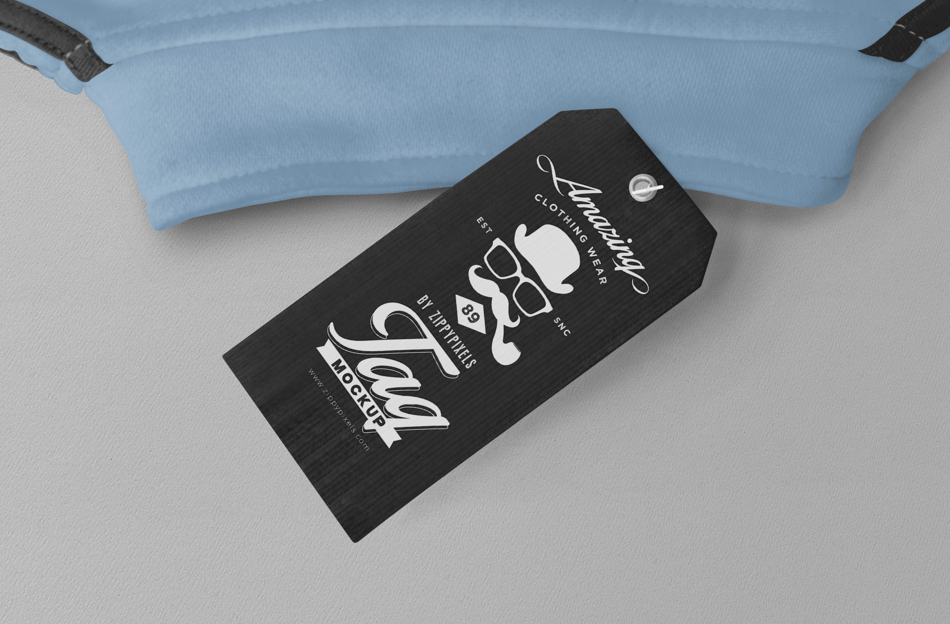 Flat Lay Fashion Label Tag Mockup – Editable PSD