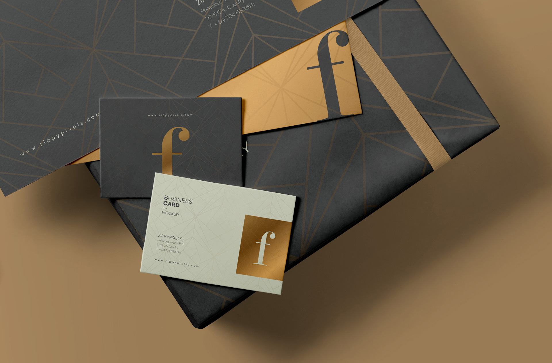 black and gold stationery