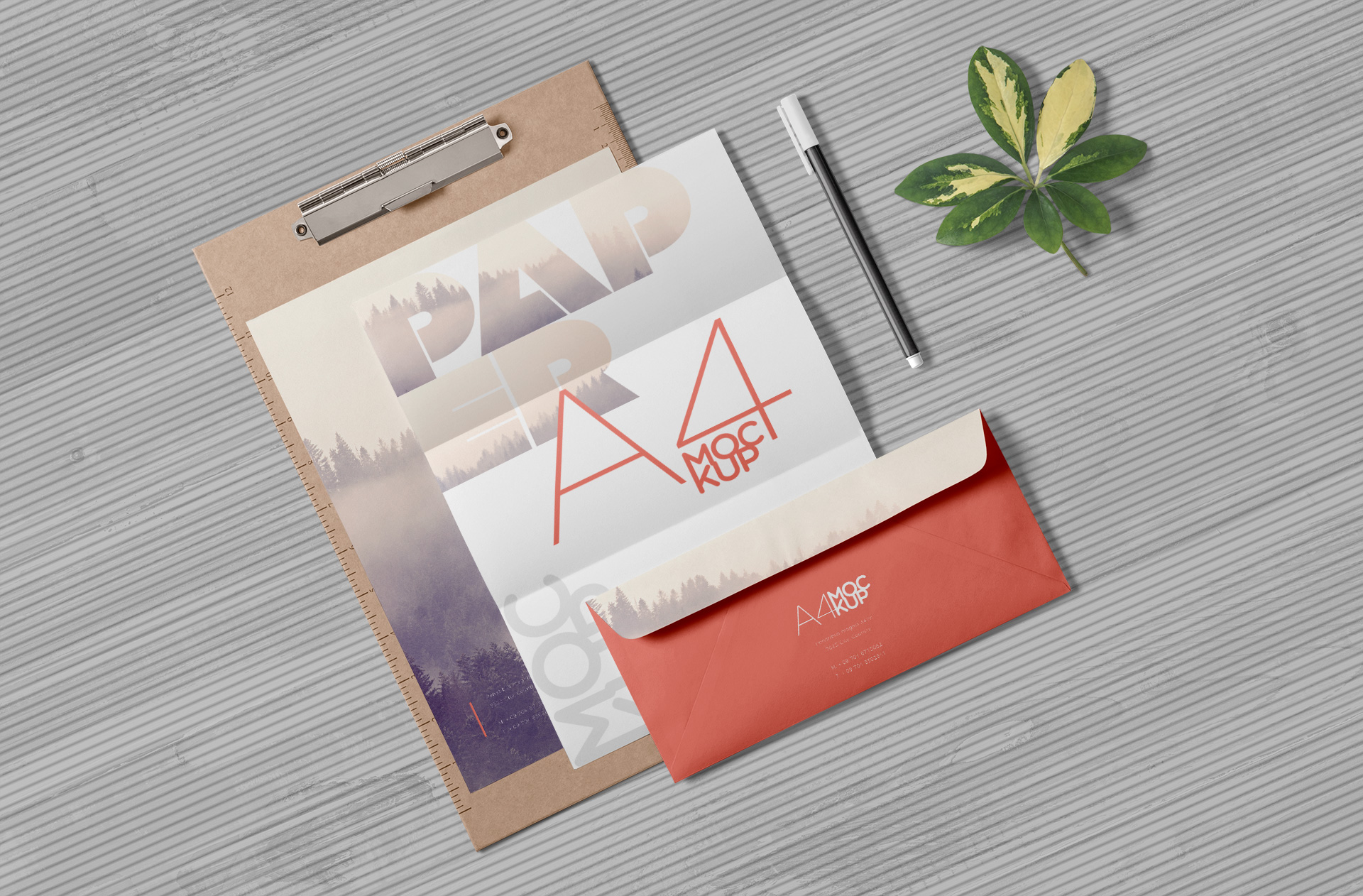 Realistic Business Paper & Envelope Mockup – PSD